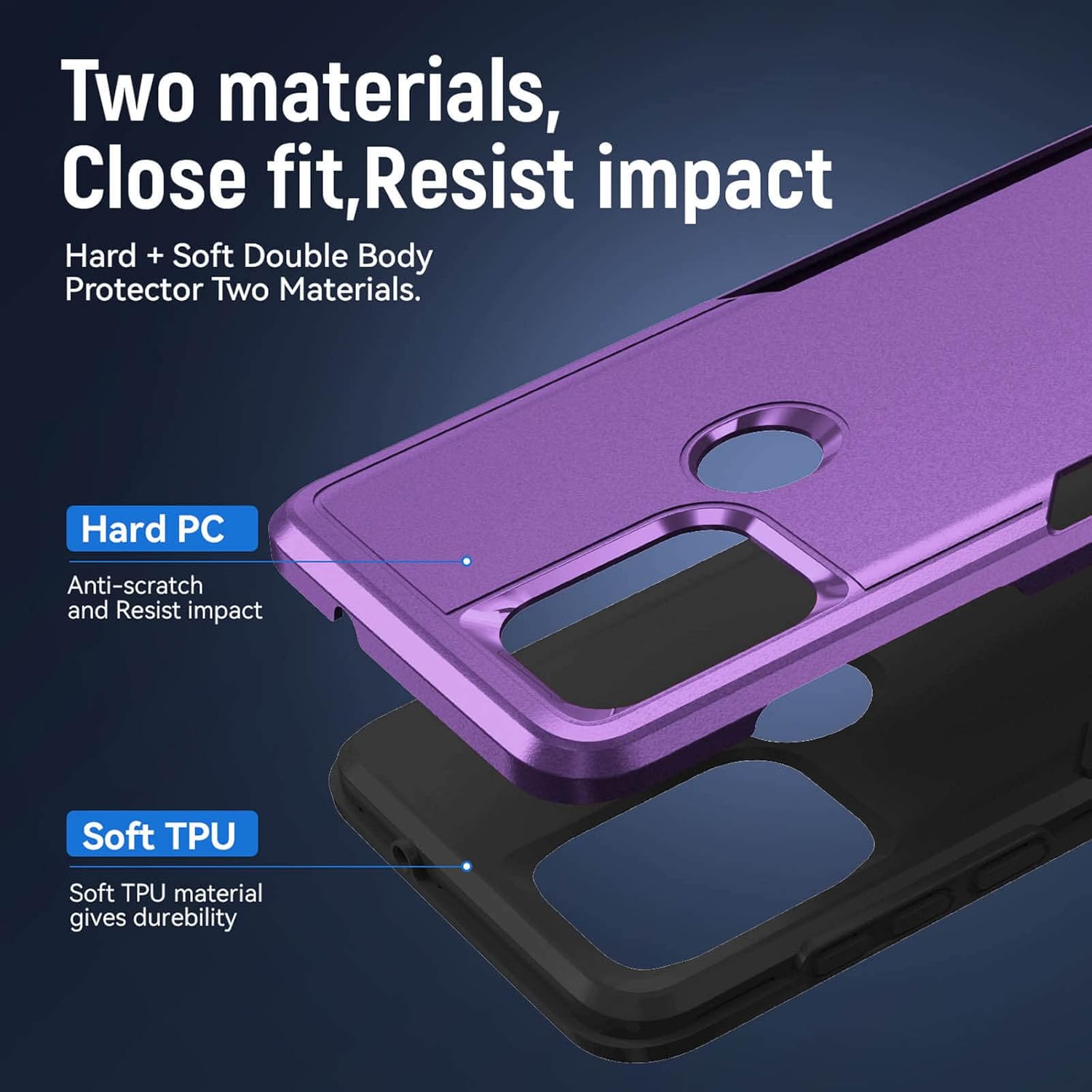 Funda compatible con Moto G Stylus 5G, parte trasera dura y diseño de TPU suave de doble capa, funda delgada, antiarañazos, protección de cuerpo