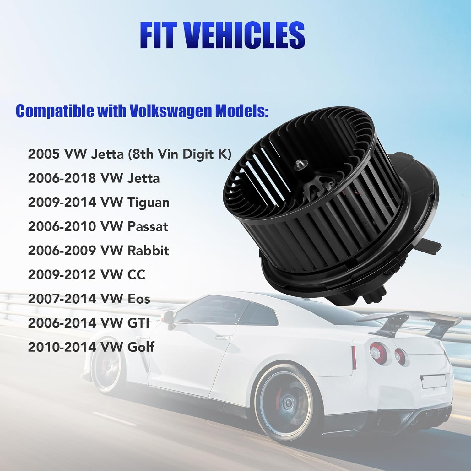 Motor soplador de calefactor HVAC con ventilador para Volkswagen VW Jetta Tiguan Passat Rabbit CC Eos GTI Golf AC ventilador reemplazo # 700182