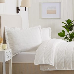 Great Bay Home Edredón de 3 piezas de elastano blanco matrimonialqueen con 2 fundas de almohada Colchas acogedoras y modernas para todas las Great Bay Home Edredón de 3 piezas de elastano blanco matrimonialqueen con 2 fundas de almohada Colchas acogedoras y modernas para todas las