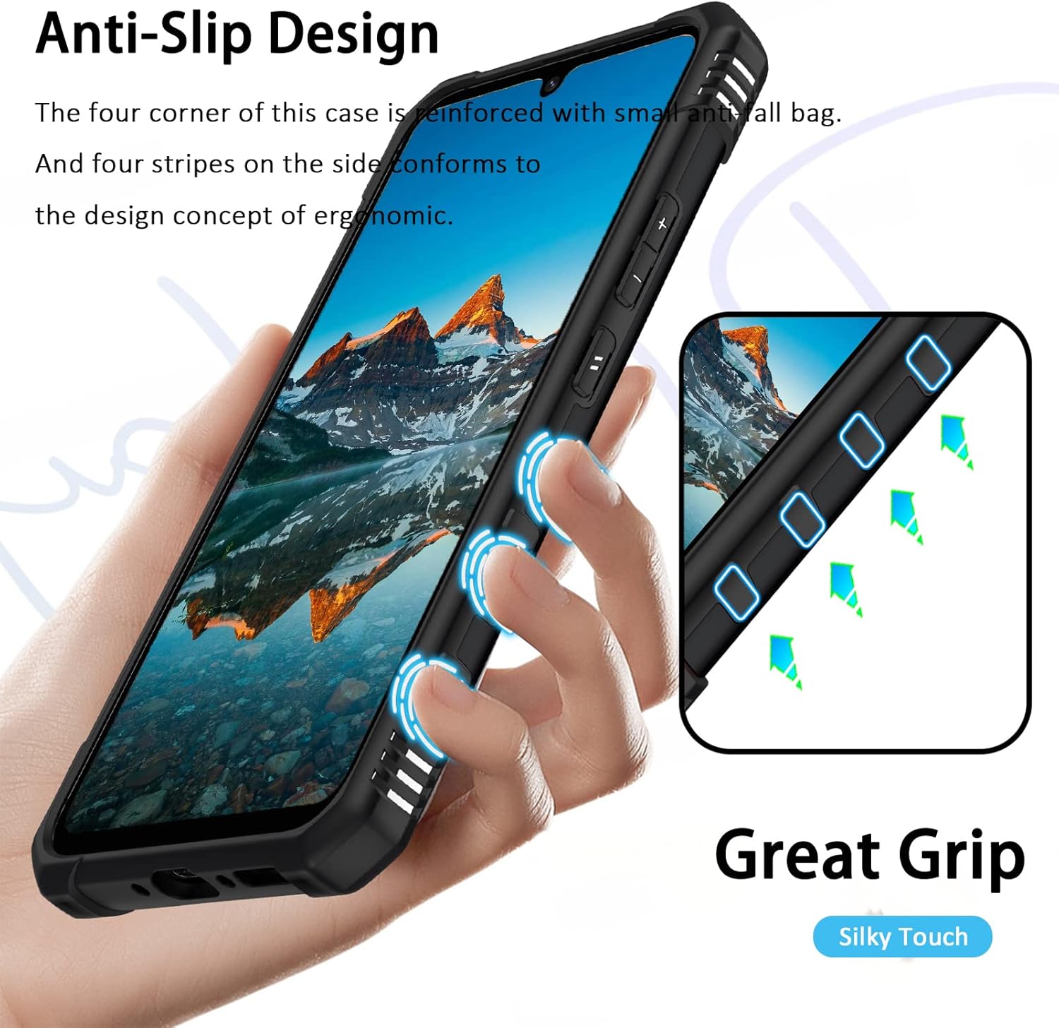 Miimall Funda para Samsung A34 con soporte de anillo, funda para Galaxy A34 con soporte giratorio, protección de grado militar, resistencia a caídas