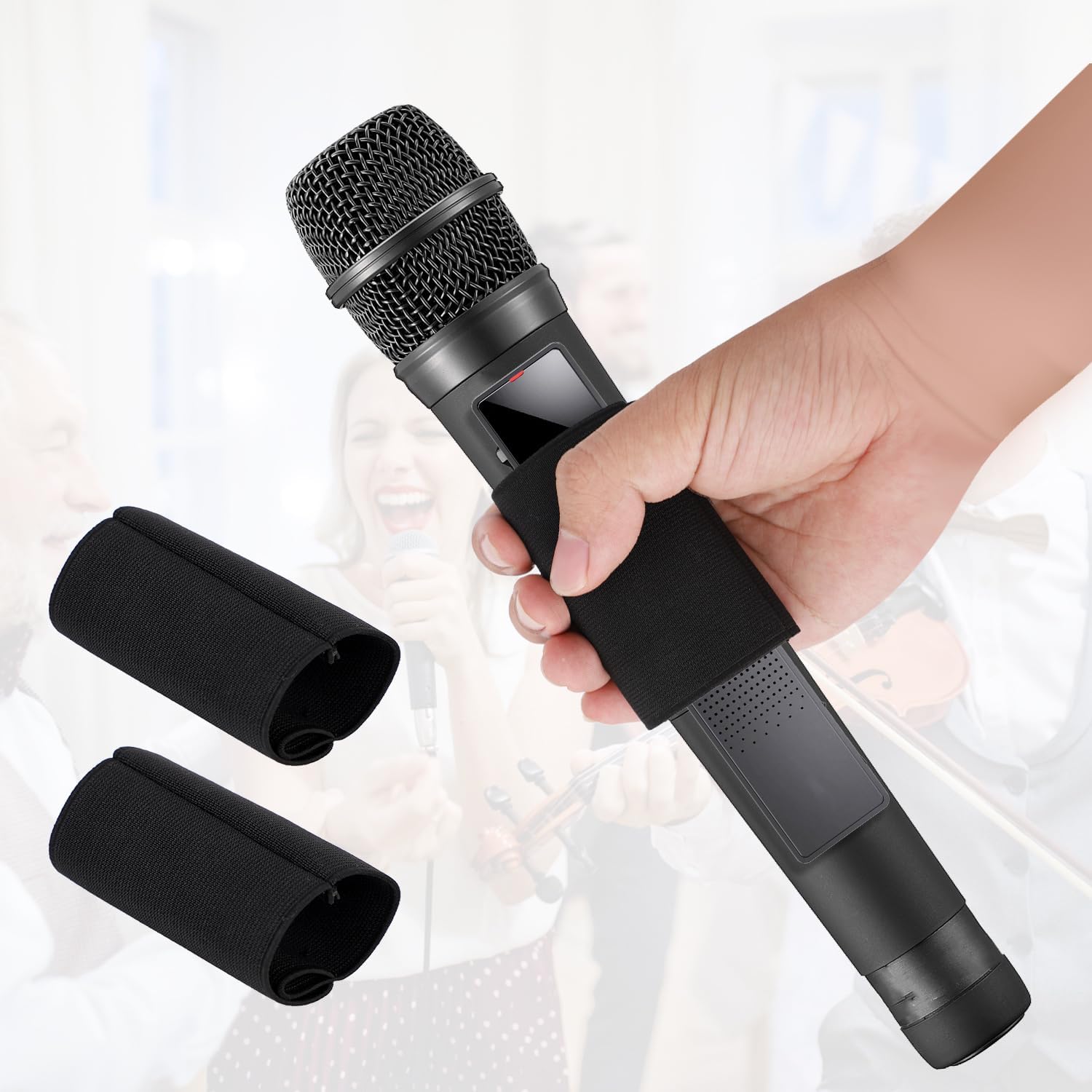2 fundas elásticas para micrófono de mano, funda de micrófono negra para Sony TX650TX660, protector de micrófono para accesorios de micrófono