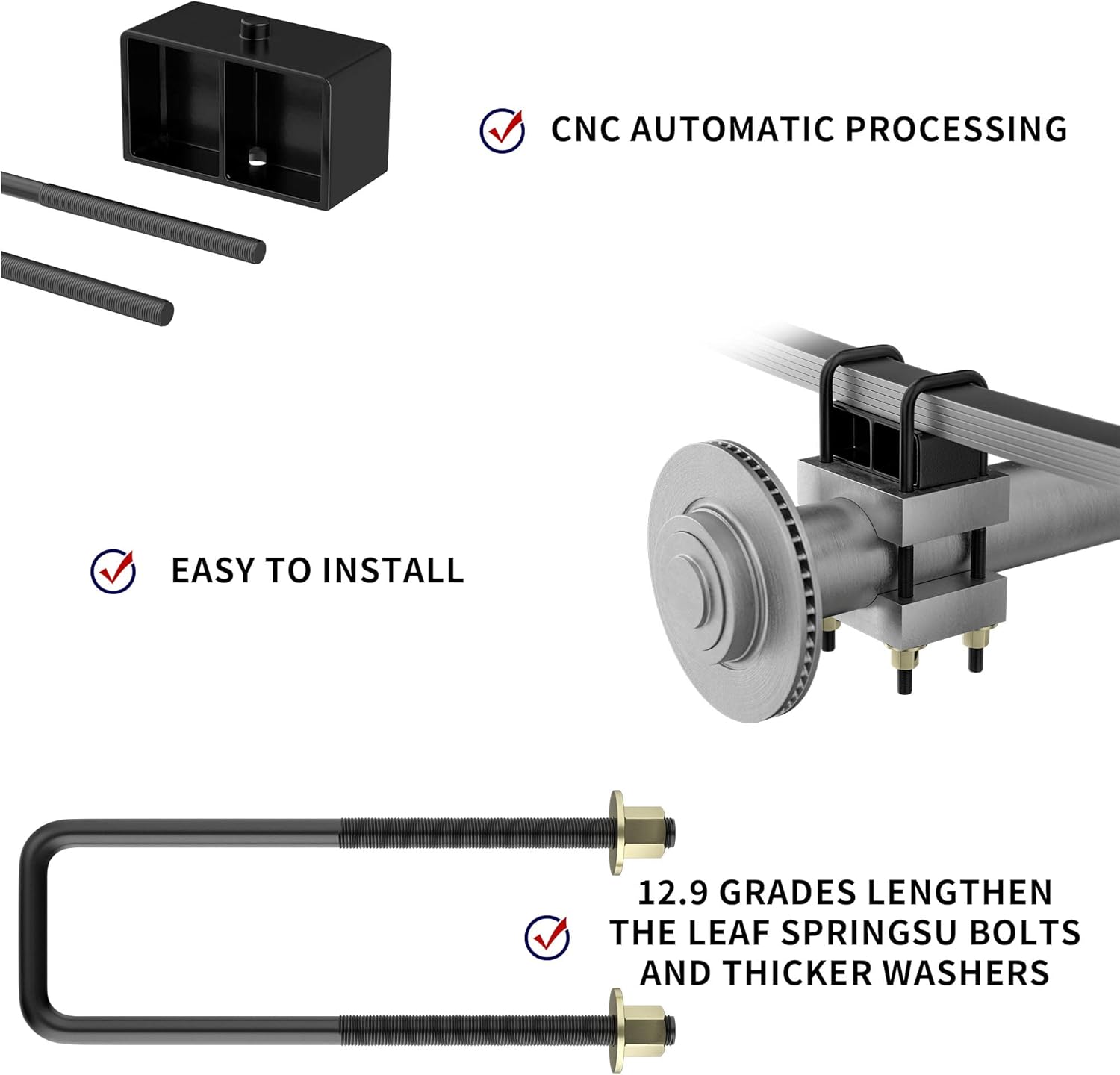 Bloques de elevación traseros de 3 pulgadas compatibles con Chevy Silverado 1500 Sierra 1500, kit de nivelación trasera de 3 pulgadas para Silverado