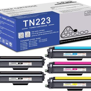 Paquete de 5 cartuchos de tóner TN223 BKCMY de alto rendimiento compatibles con TN223 Reemplazo para impresora Brother MFC-L3770CDW L3710CW L3750CDW Paquete de 5 cartuchos de tóner TN223 BKCMY de alto rendimiento compatibles con TN223 Reemplazo para impresora Brother MFC-L3770CDW L3710CW L3750CDW