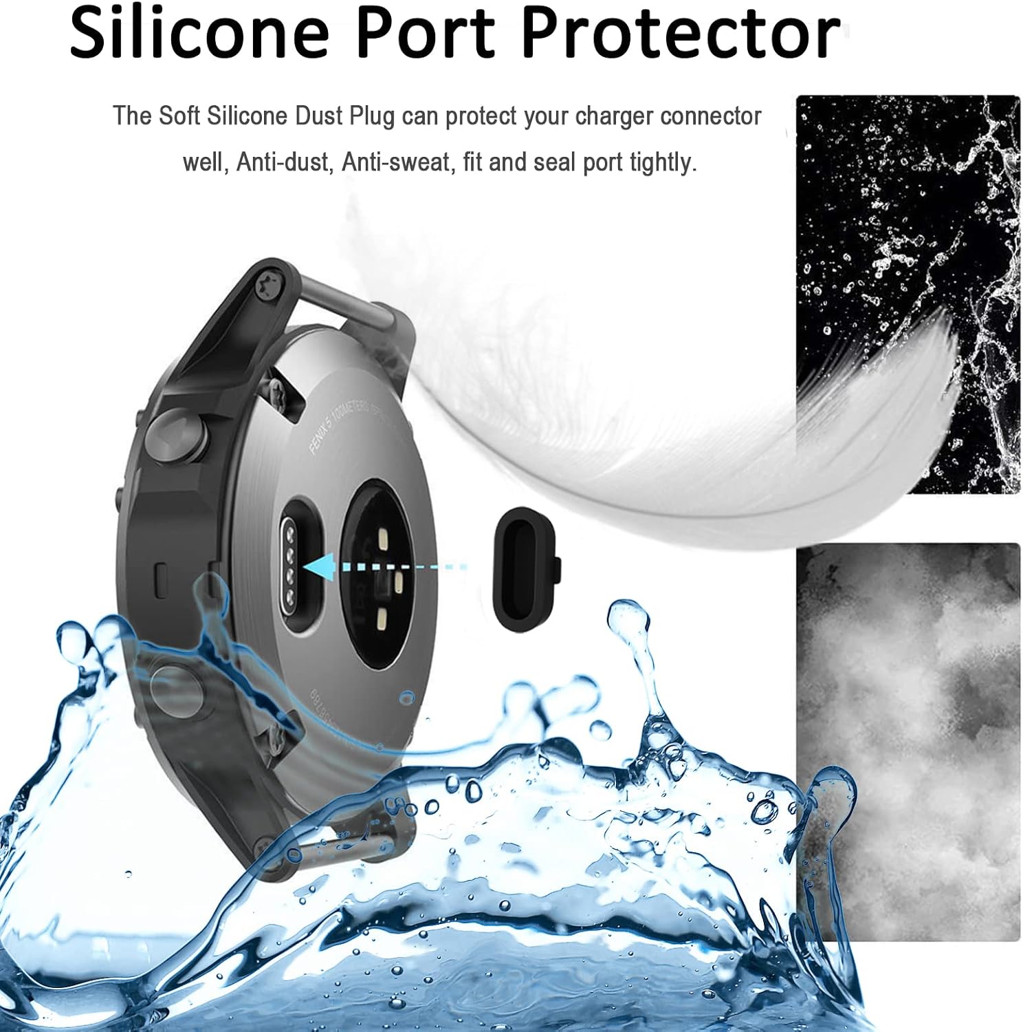 Miimall Paquete de 10+2 Protector de pantalla compatible con Garmin Enduro 2 y protector de puerto de carga, tapones antipolvo + protector de