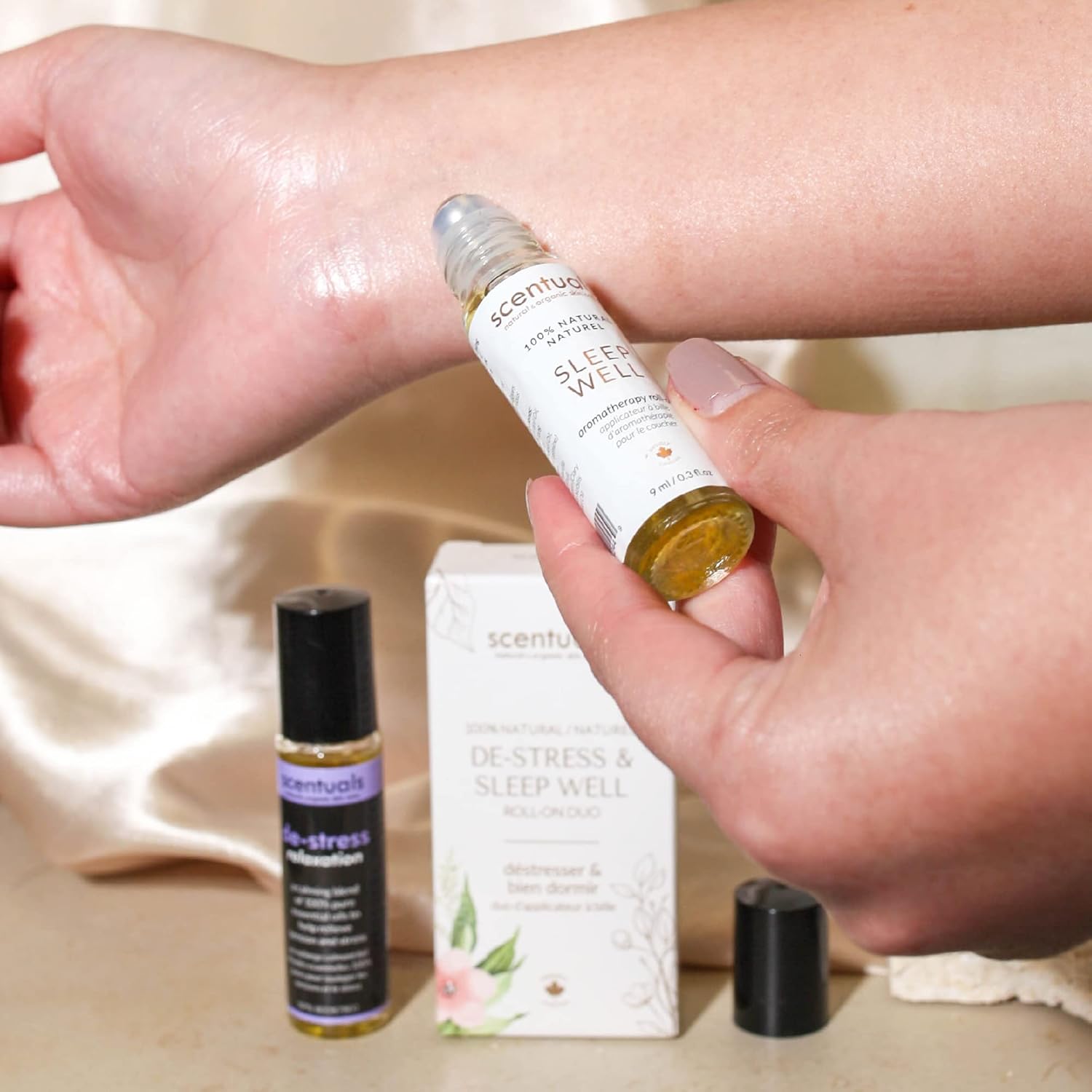 Juego de 2 rollos de mezcla de aceites esenciales, 100% puro y natural, ayuda a inducir la relajación y la calma, aromaterapia para hombres y