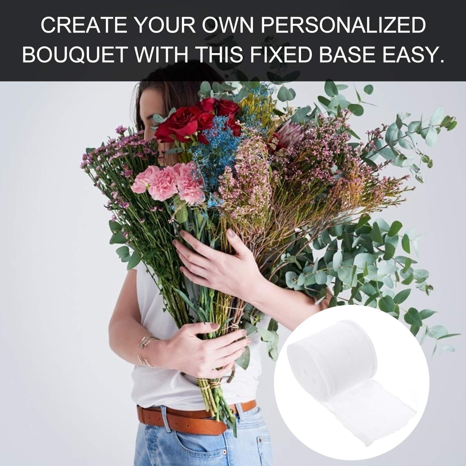 EXCEART Papel de regalo Kraft Papel de regalo de flores de algodón absorbente de agua Envoltura de ramo de flores de repuesto de tubo de agua floral