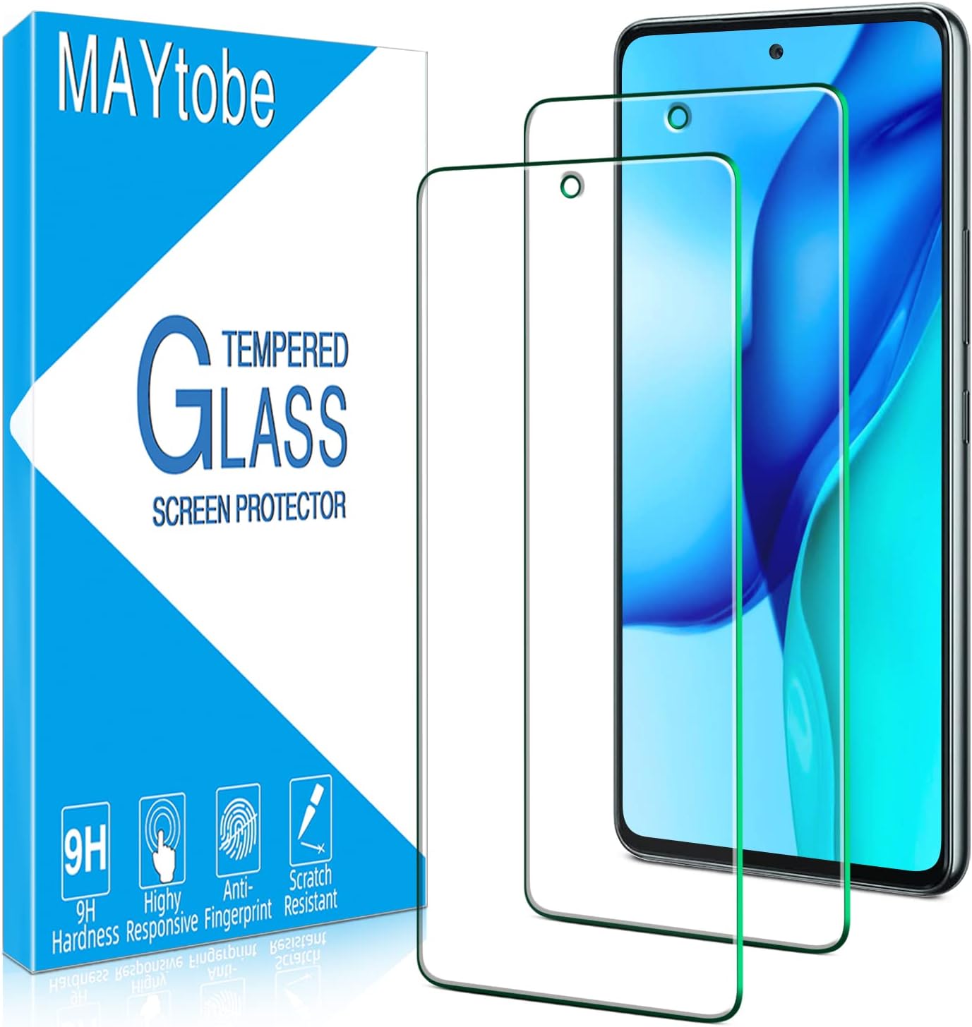 MAYtobe Paquete de 2 protectores de pantalla diseñados para Samsung Galaxy A53 5G, vidrio templado, antiarañazos, sin burbujas, fácil de instalar