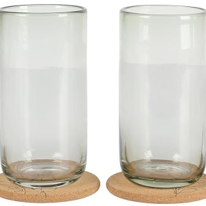 Sayulita Spring – Juego de 8 vasos de cristal de color jadeíta hecho a mano de 21 onzas con posavasos Sayulita Spring – Juego de 8 vasos de cristal de color jadeíta hecho a mano de 21 onzas con posavasos