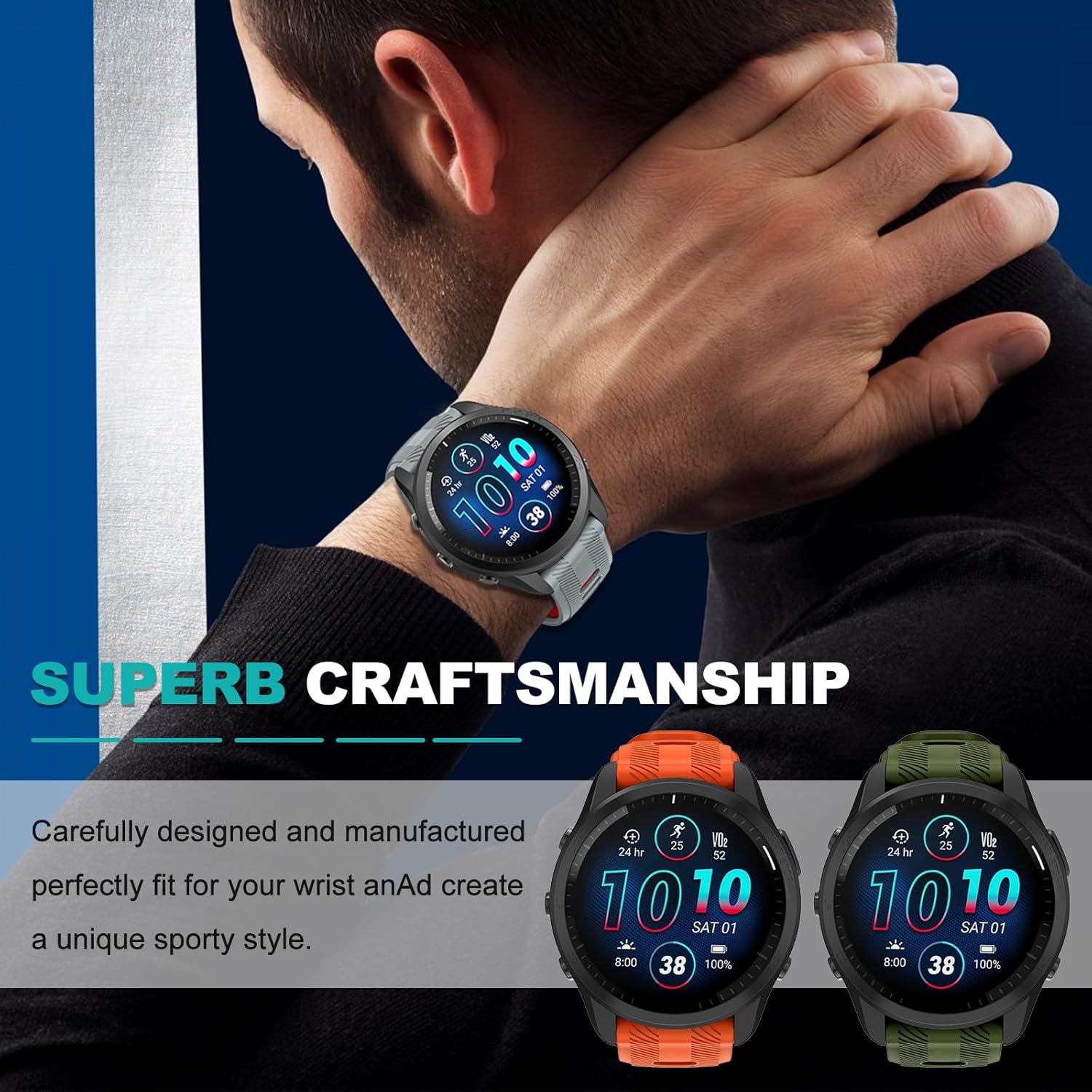 OVERSTEP Compatible con Garmin Forerunner 965, 955, 945, 935, bandas intercambiables de 0.866 pulgadas de ancho para Fenix 7, Fenix 6 GPS, Fenix 5