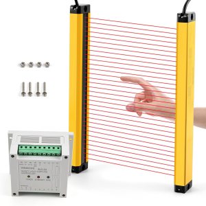 CGOLDENWALL Cortinas de luz de seguridad ultrafinas de 0.472 in Pantalla de luz Sensor infrarrojo Rejilla de seguridad Punzonadora Protector CGOLDENWALL Cortinas de luz de seguridad ultrafinas de 0.472 in Pantalla de luz Sensor infrarrojo Rejilla de seguridad Punzonadora Protector