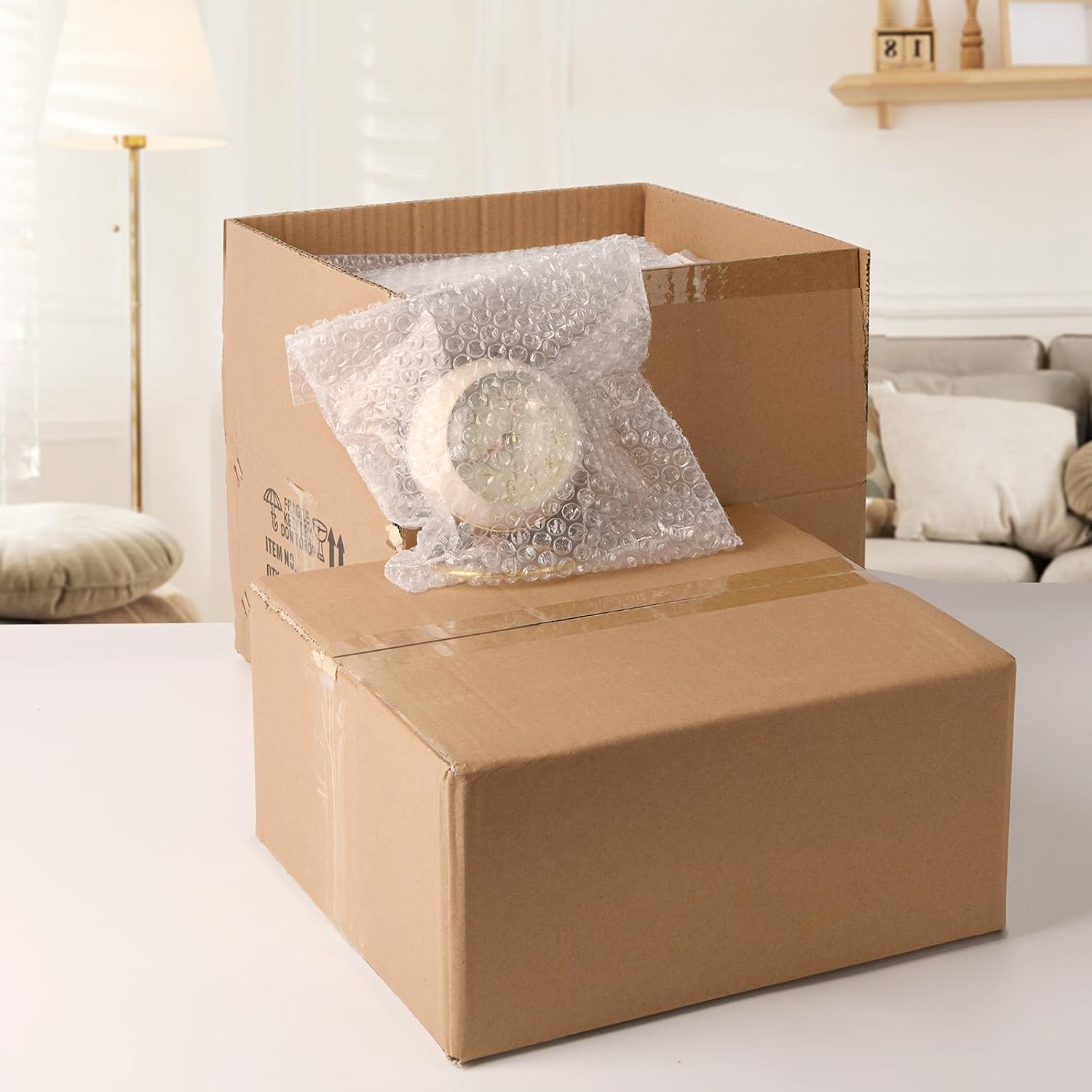 zmybcpack Paquete de 100 bolsas de burbujas autosellantes de 7.5 x 7.5 pulgadas, bolsas pequeñas de burbujas transparentes de doble pared para