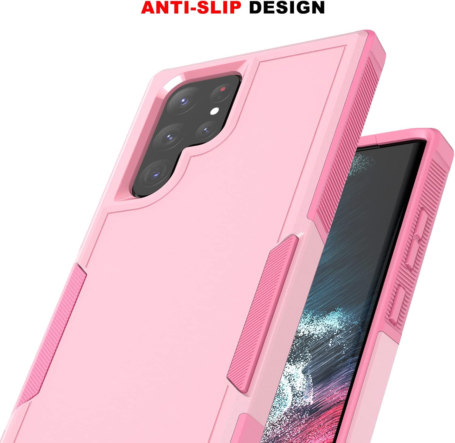 Funda para Galaxy S22 Ultra, protección contra caídas, doble capa híbrida de plástico duro + funda de goma de silicona suave para Samsung Galaxy S22