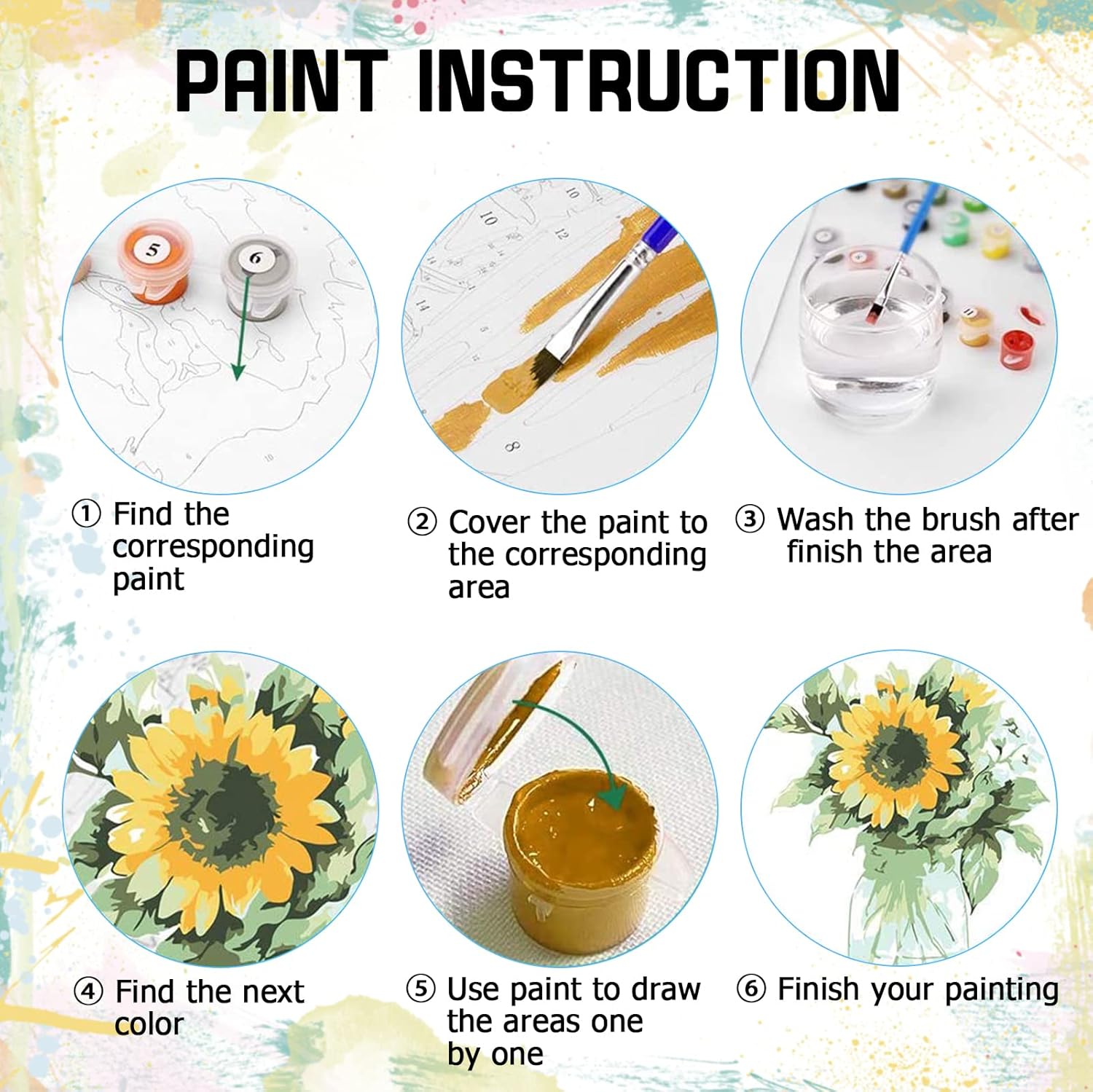 Perycomly Pintura por números para lienzo de adultos, paquete de 4 pinturas acrílicas de 16 x 20 pulgadas para puertas por números, kit de pintura