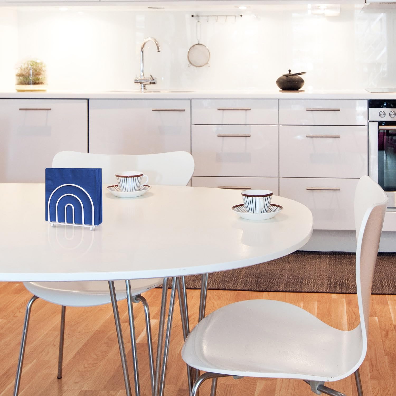 Blue Donuts White Arc Collection Servilleteros – Servilleteros para mesas, moderno servilletero, servilleteros de mesa de comedor para cocina,