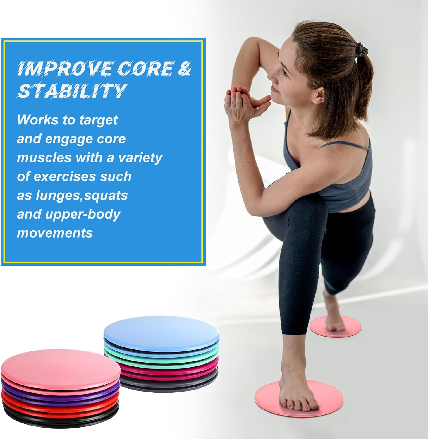 Jenaai Core Sliders – Discos deslizantes de ejercicio para clases de entrenamiento en grupo, deslizador de fitness para entrenar deslizadores de