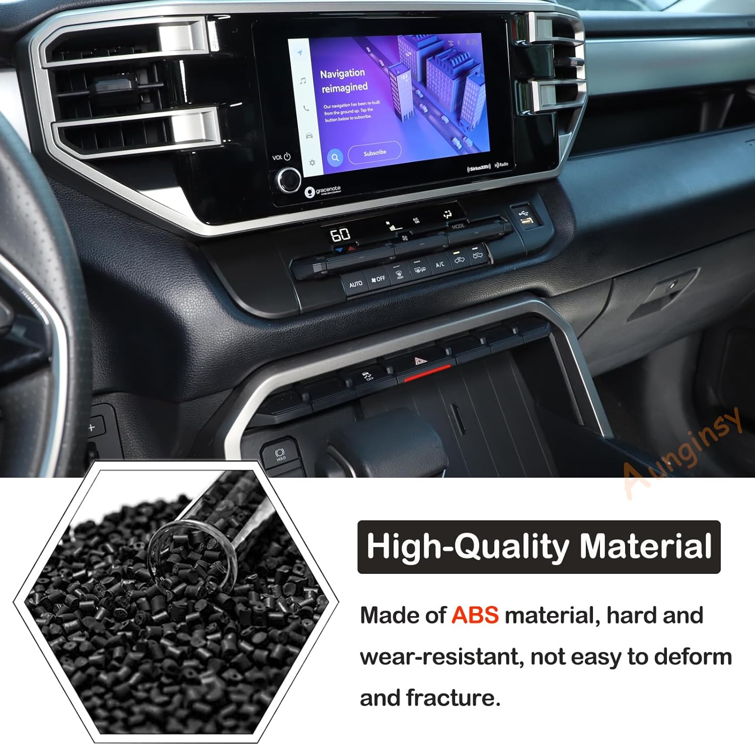 Cubierta de ajuste de control de clima de aire acondicionado para automóvil Toyota TundraSequoia 2022-2024 Control central de camión AC Botón de