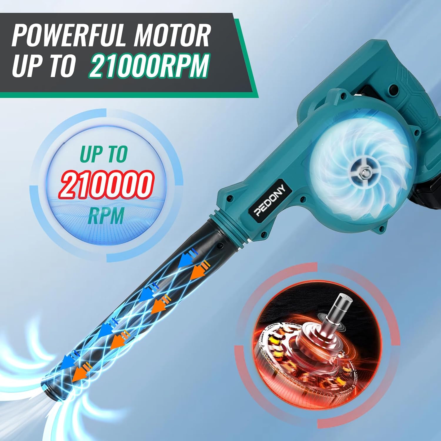 Soplador de hojas inalámbrico para batería Makita de 18 V, soplador de aire eléctrico para lugar de trabajo de 130 MPH, soplador eléctrico de mango