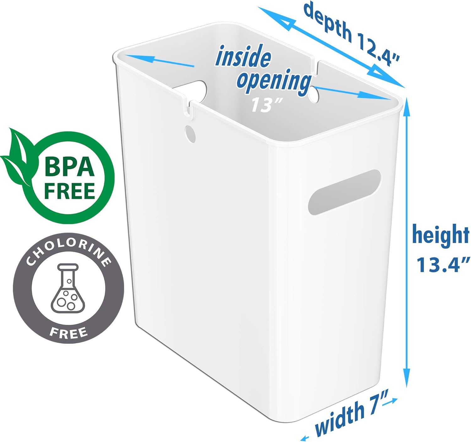iTouchless Cocina, botes de basura con filtro de olor AbsorbX, papelera, blanco polar