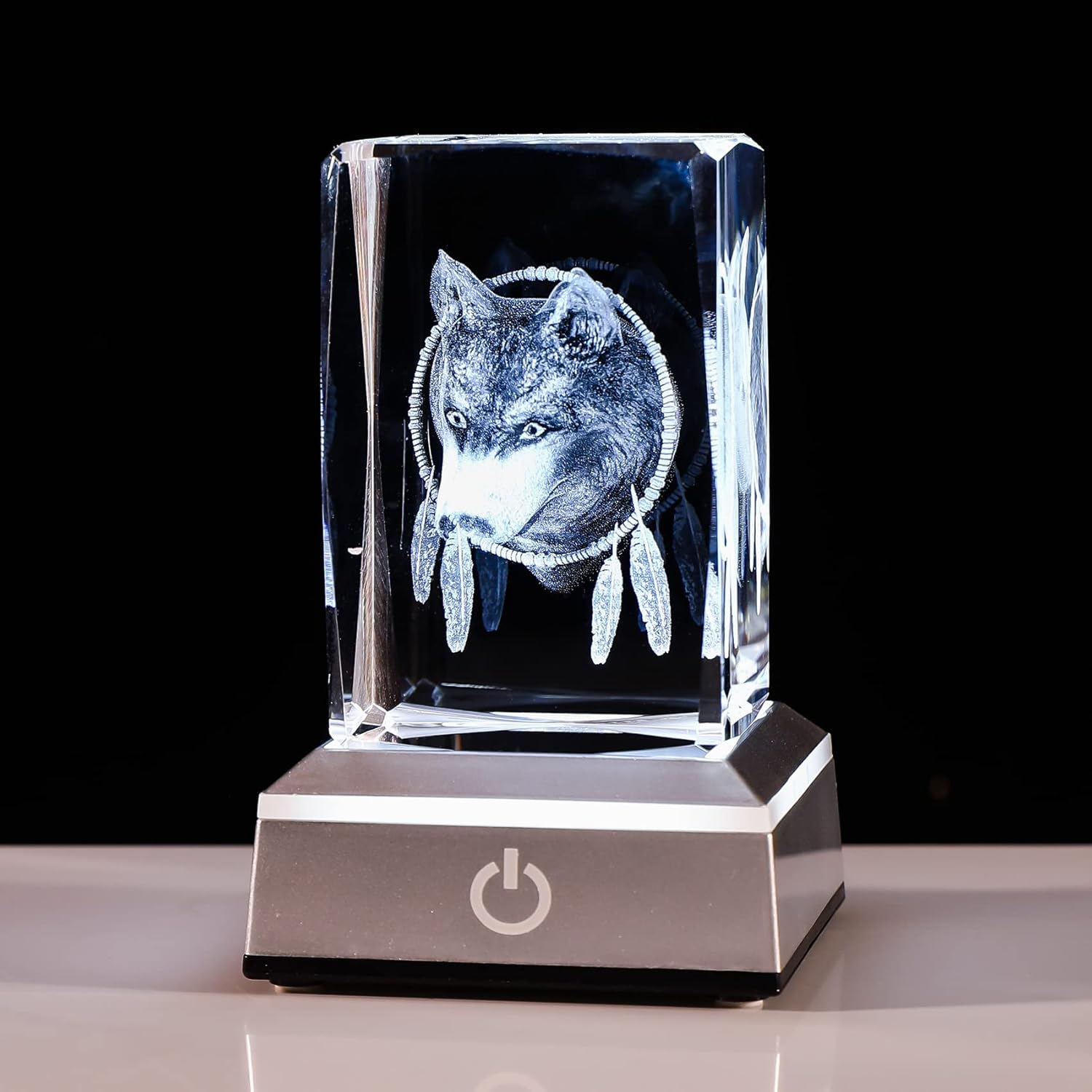 Regalos de lobo para mujeres y niñas, decoración del hogar, figuras de decoración de lobo de cristal 3D, regalos para amantes del lobo, mamá,