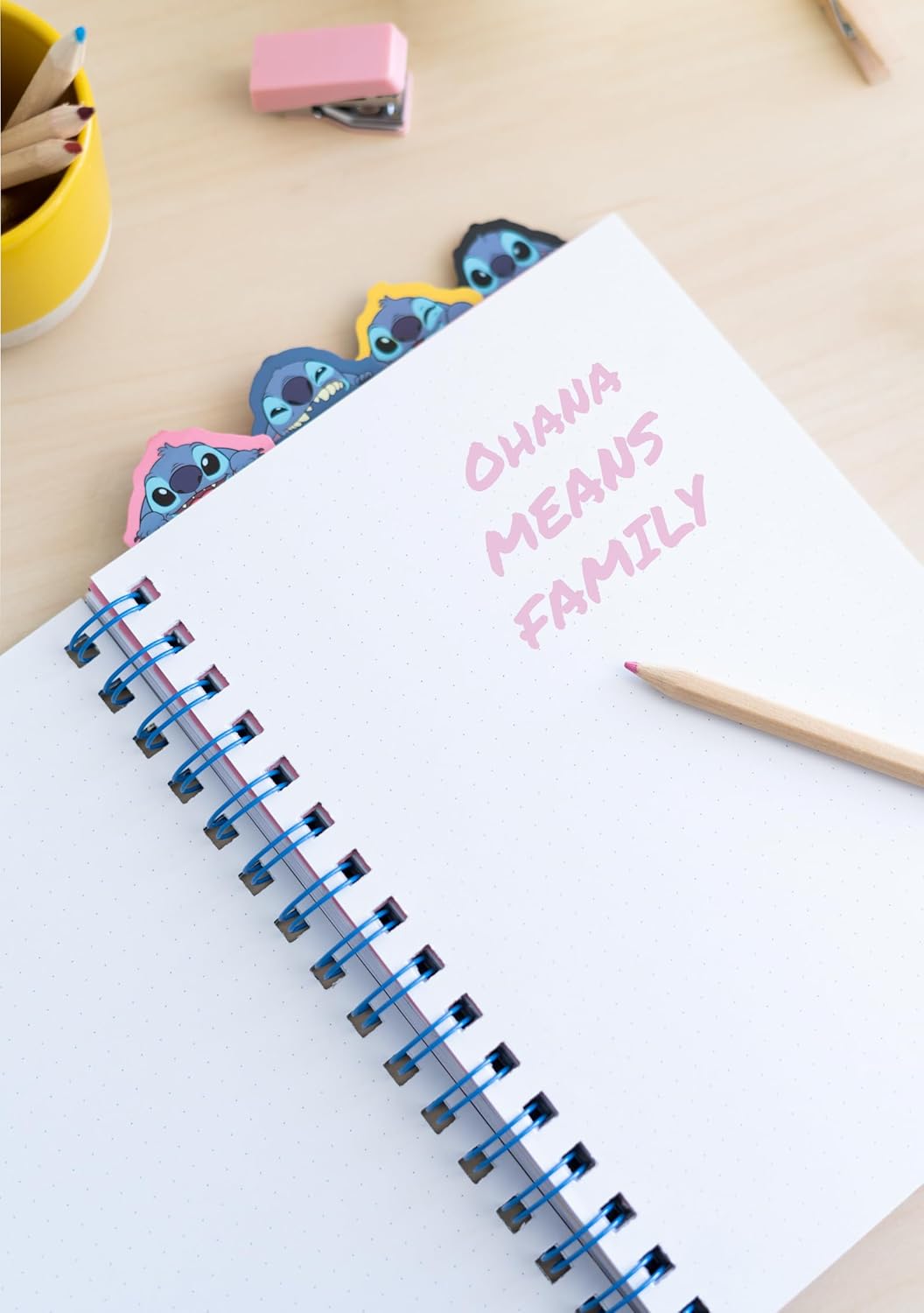 Grupo Erik Disney Stitch – Cuaderno de proyectos A5 con 4 divisores, cuadernos A5, planificador de proyectos, bloc de notas A5, bloc de notas A5,