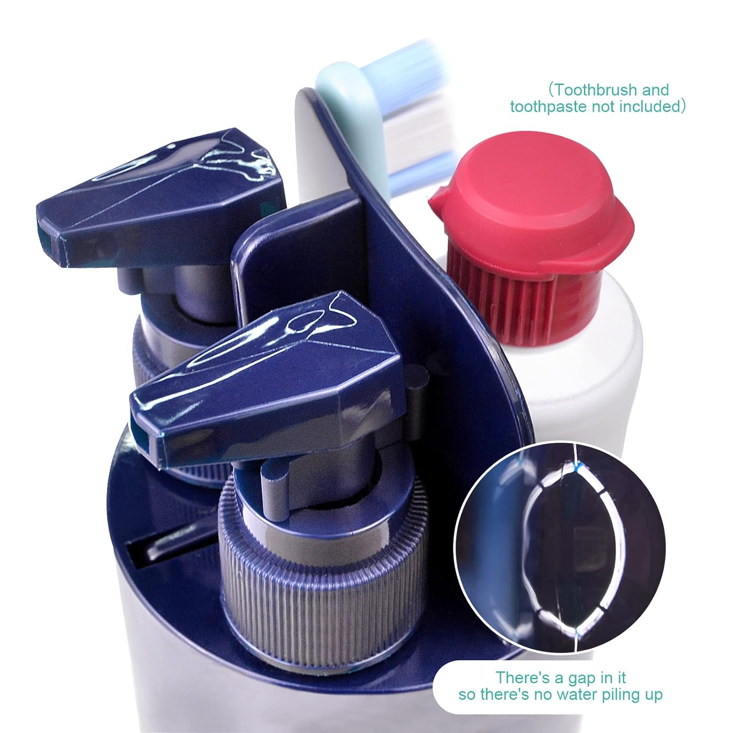 Kit de cepillo de dientes de viaje  Contenedor de viaje 8 en 1 para cepillo de dientes aprobado por la Tsa Tamaño de viaje (azul genciana)