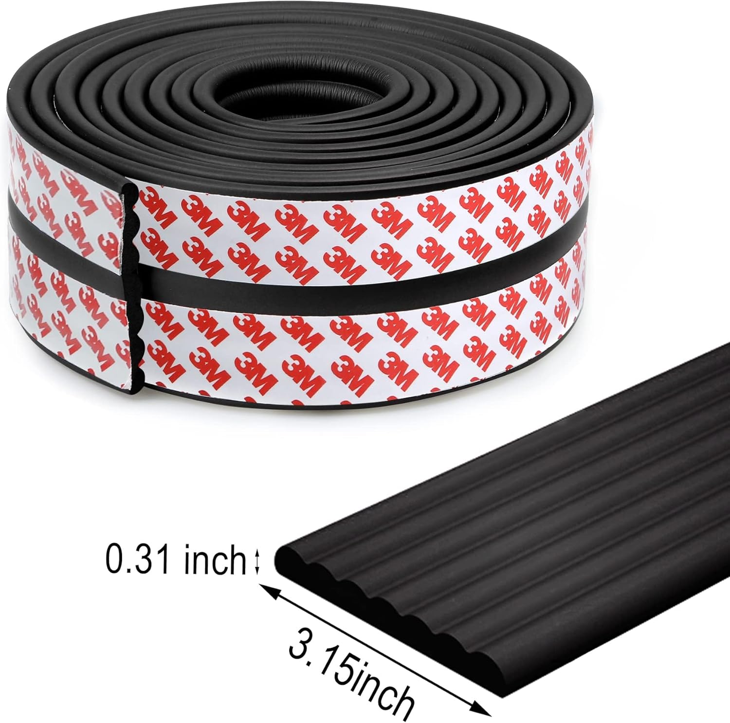 CUTE CUTE JUMP Protector suave de borde ancho para bebé con adhesivo fuerte 3M de doble cara precintado, (12.5 pies, negro) Protectores de seguridad