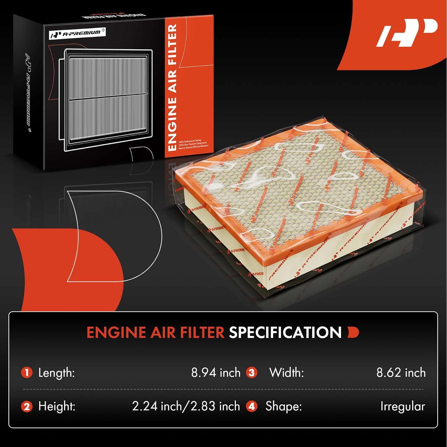 A-Premium Filtro de aire de motor compatible con Volvo XC90 2007-2014 L6 3.2L, repuesto # 30680293
