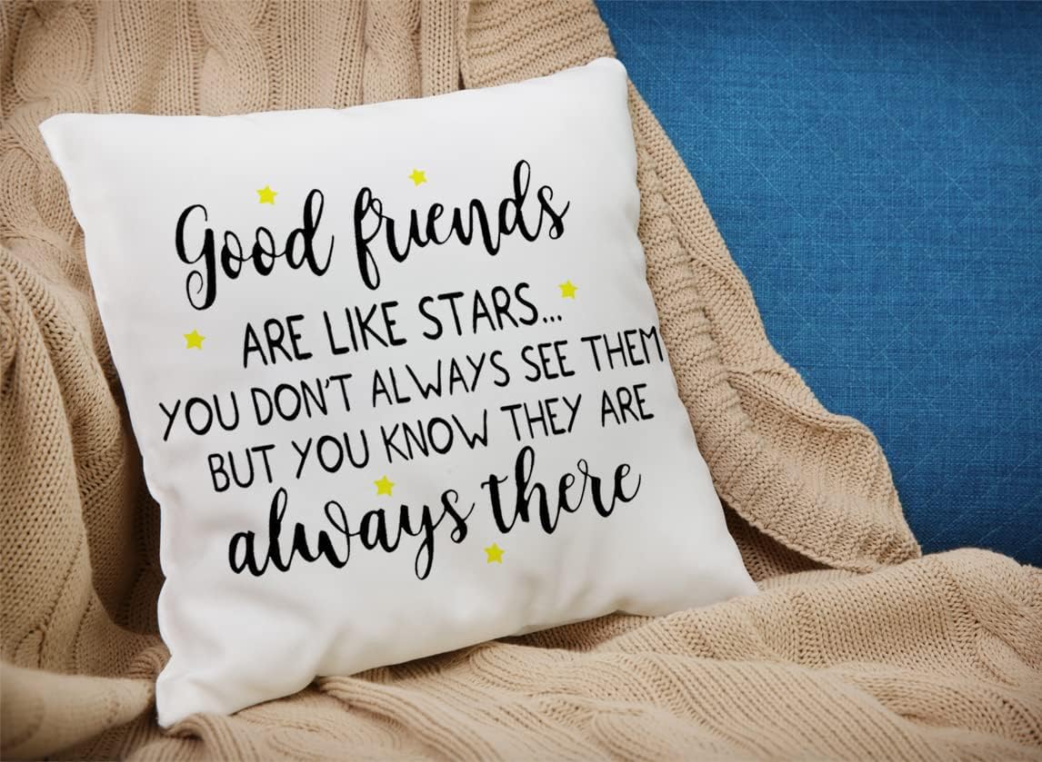 QODUNG Good Friends are Like Stars – Funda de almohada con temática de amistad para el hogar, dormitorio, habitación de niñas, dormitorio, regalos