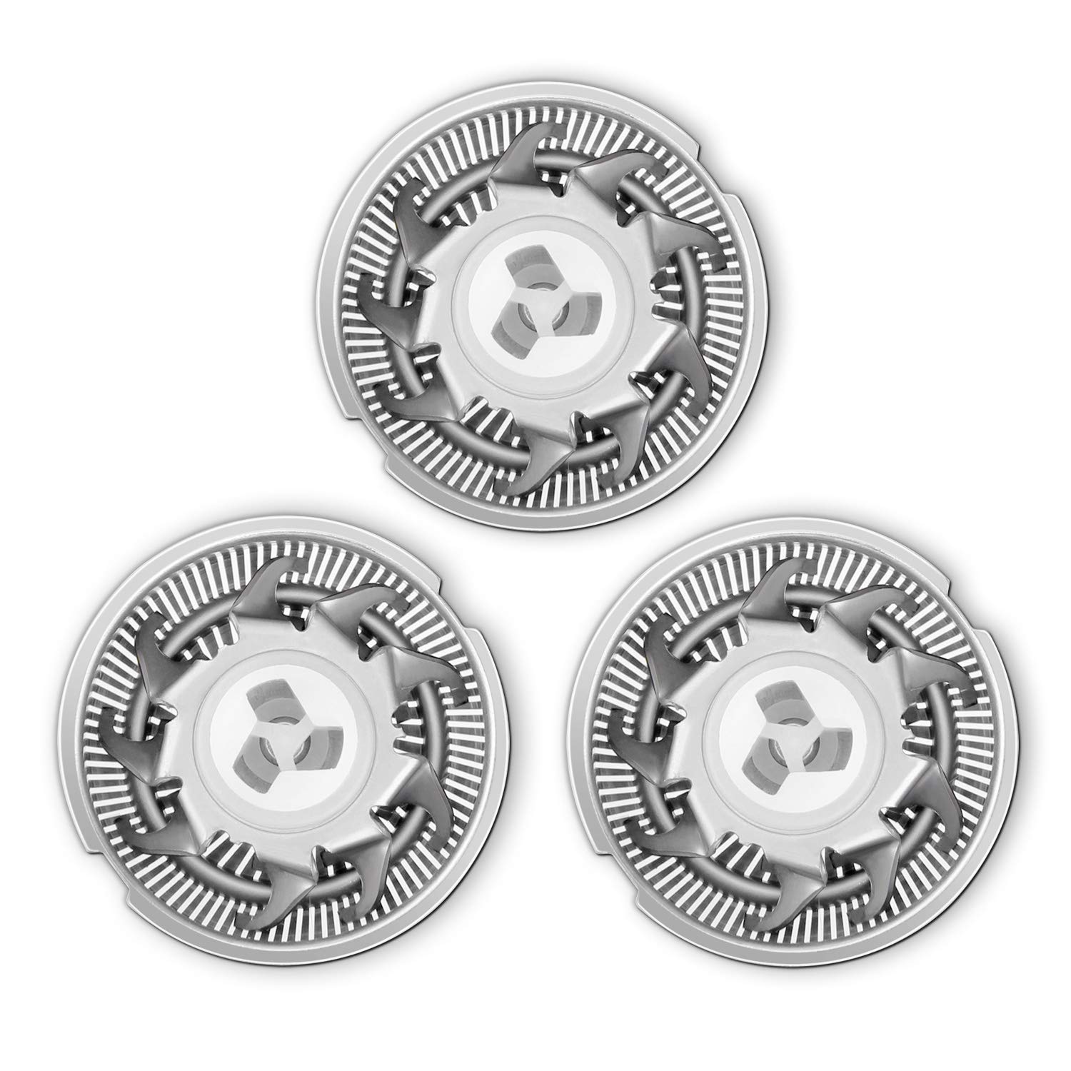 SweetLF 3 piezas de repuesto de cabeza de afeitadora cortadores de cuchilla IPX7 impermeable maquinilla de afeitar eléctrica húmeda y seca 3D para