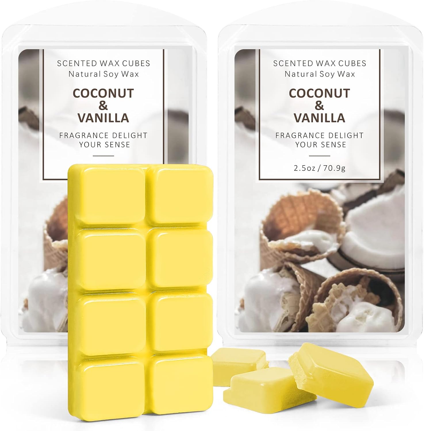 SCENTORINI Cera derretida, cubos de cera, cera de coco y vainilla derretida, cera perfumada de soja para calentadores de cera, decoración de