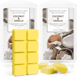 SCENTORINI Cera derretida, cubos de cera, cera de coco y vainilla derretida, cera perfumada de soja para calentadores de cera, decoración de SCENTORINI Cera derretida, cubos de cera, cera de coco y vainilla derretida, cera perfumada de soja para calentadores de cera, decoración de