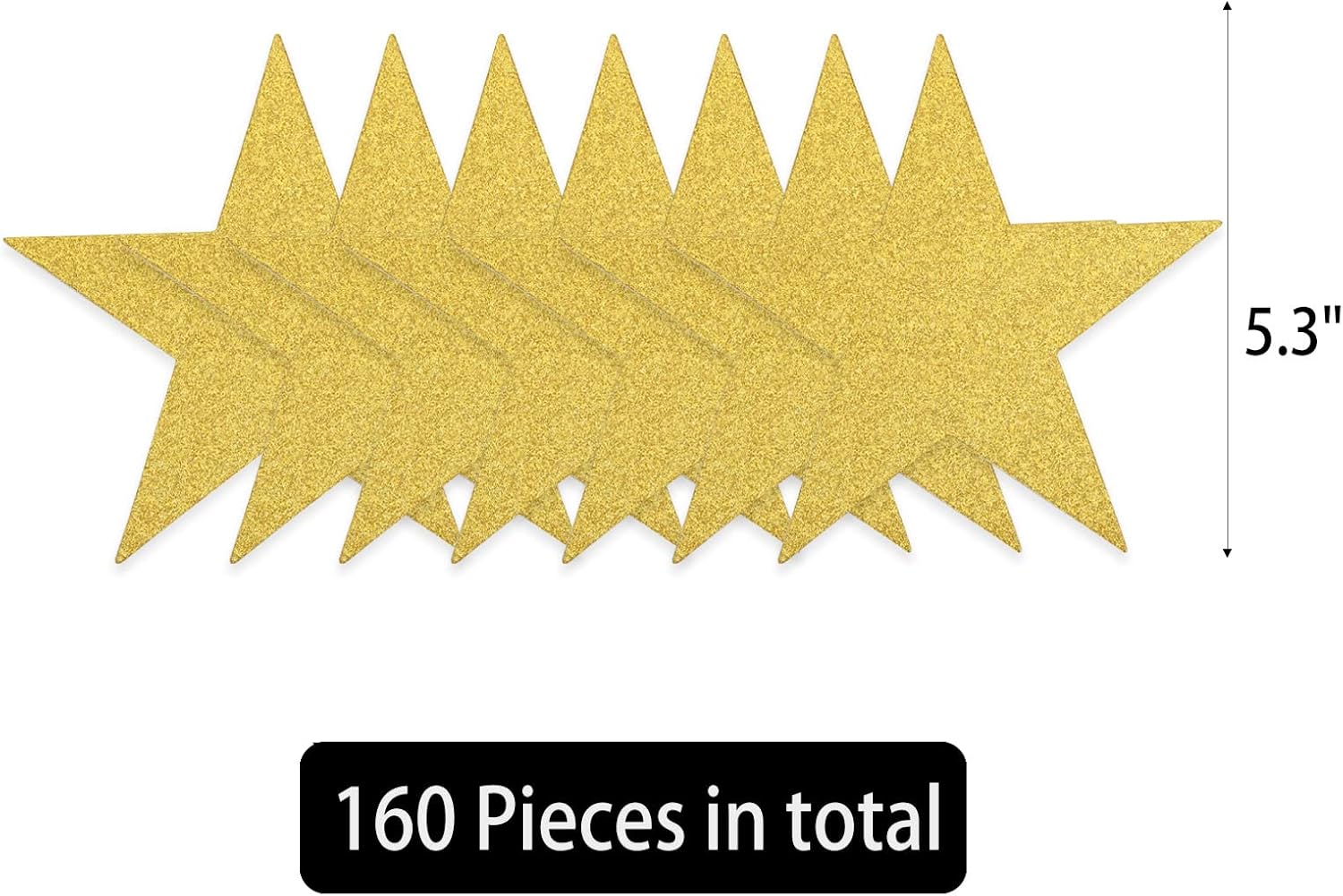 160 recortes de estrellas con purpurina, estrellas de papel brillante, estrellas de confeti de cartón para tablón de anuncios, manualidades, acentos