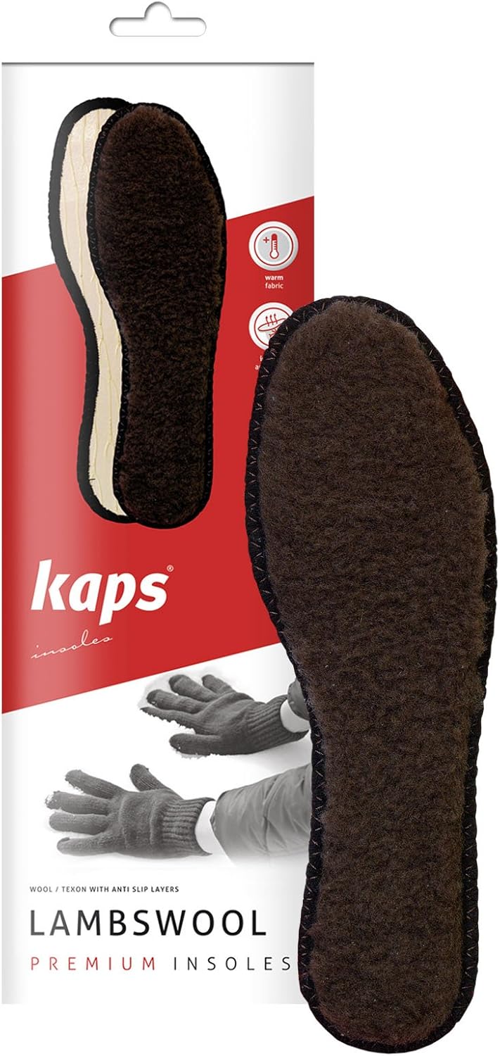 Kaps – Plantillas de invierno de lana de cordero para botas o zapatos, repuesto de plantilla para hombre y mujer, suela interior de piel de cordero,