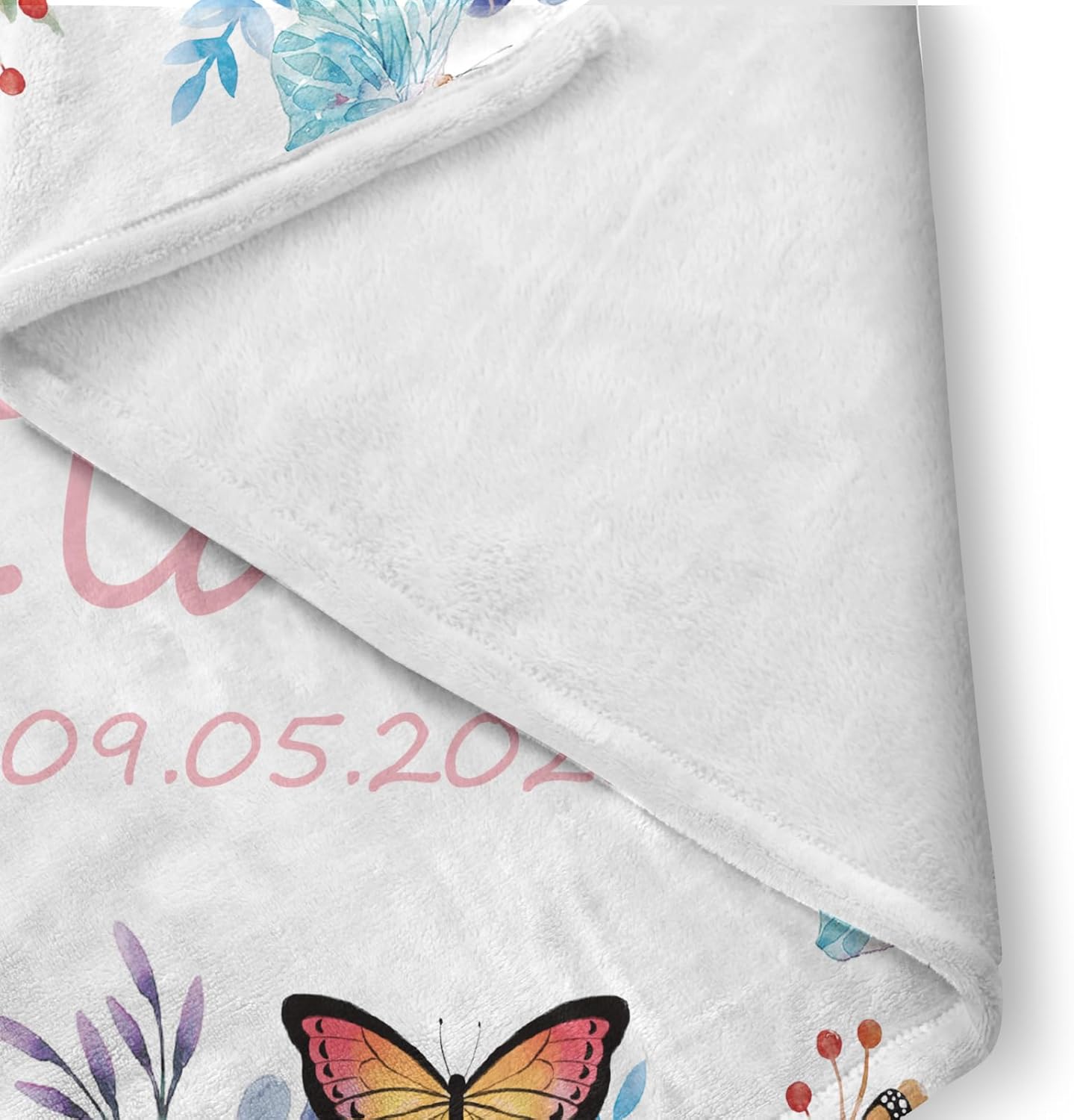 Juego de ropa de cama personalizado para cuna para bebé nombre personalizado, decoración de guardería, manta de bebé de mariposa colorida, sábana