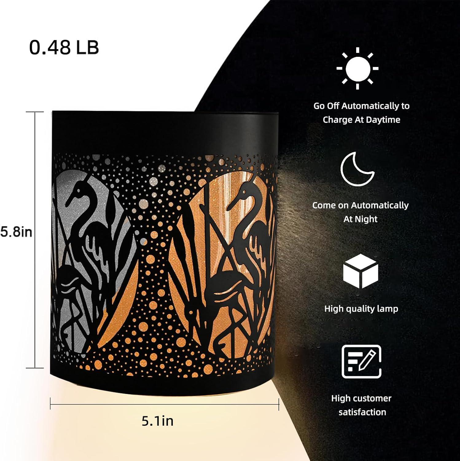 Luces de pared para exteriores, lámpara decorativa solar para exteriores, iluminación de valla de pared para patio, puerta delantera, patio,