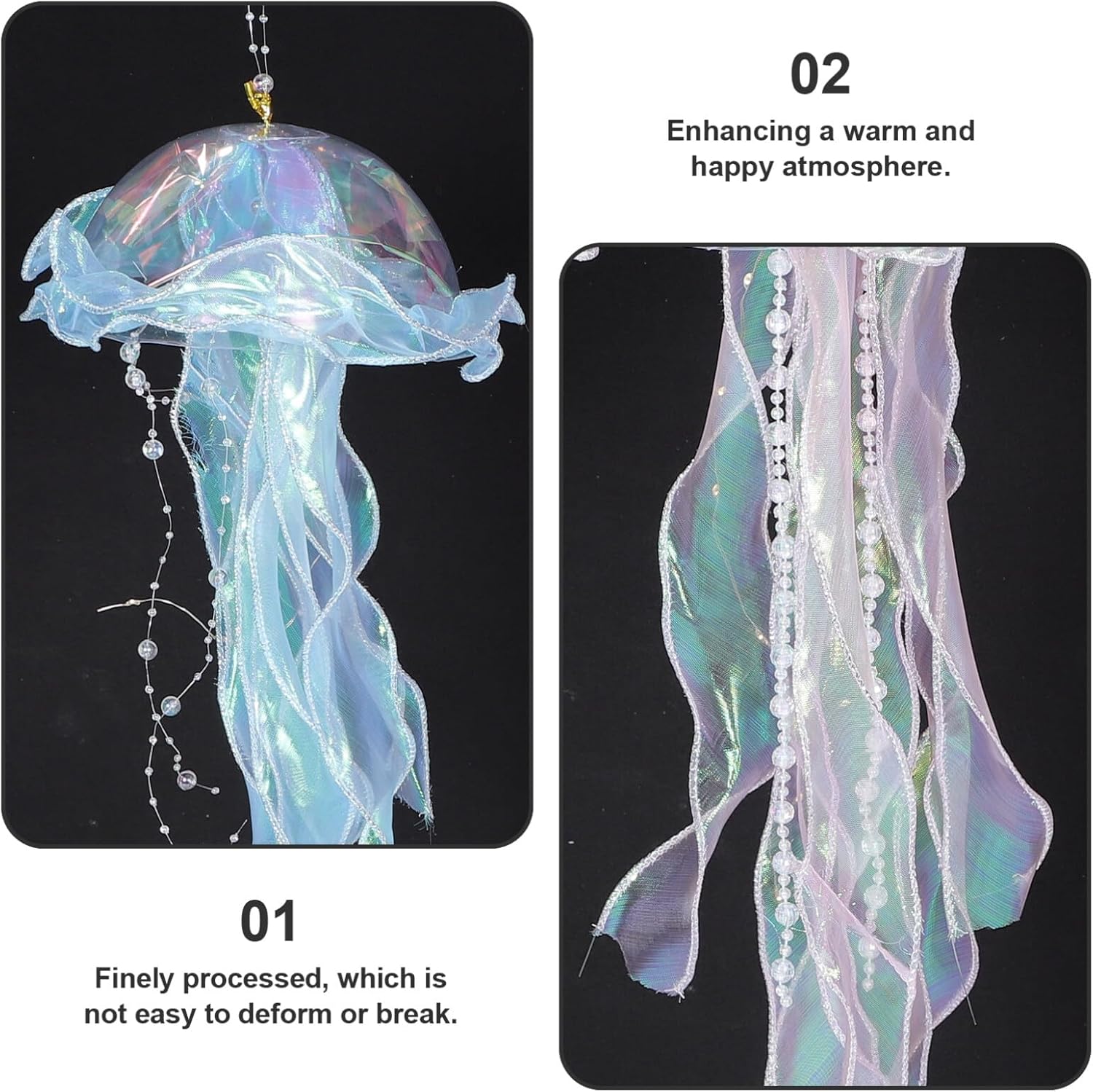 OSALADI 3 linternas de papel de medusas, lámpara de medusas coloridas, linterna colgante, lámpara flotante, decoración de fiesta de sirena, luz