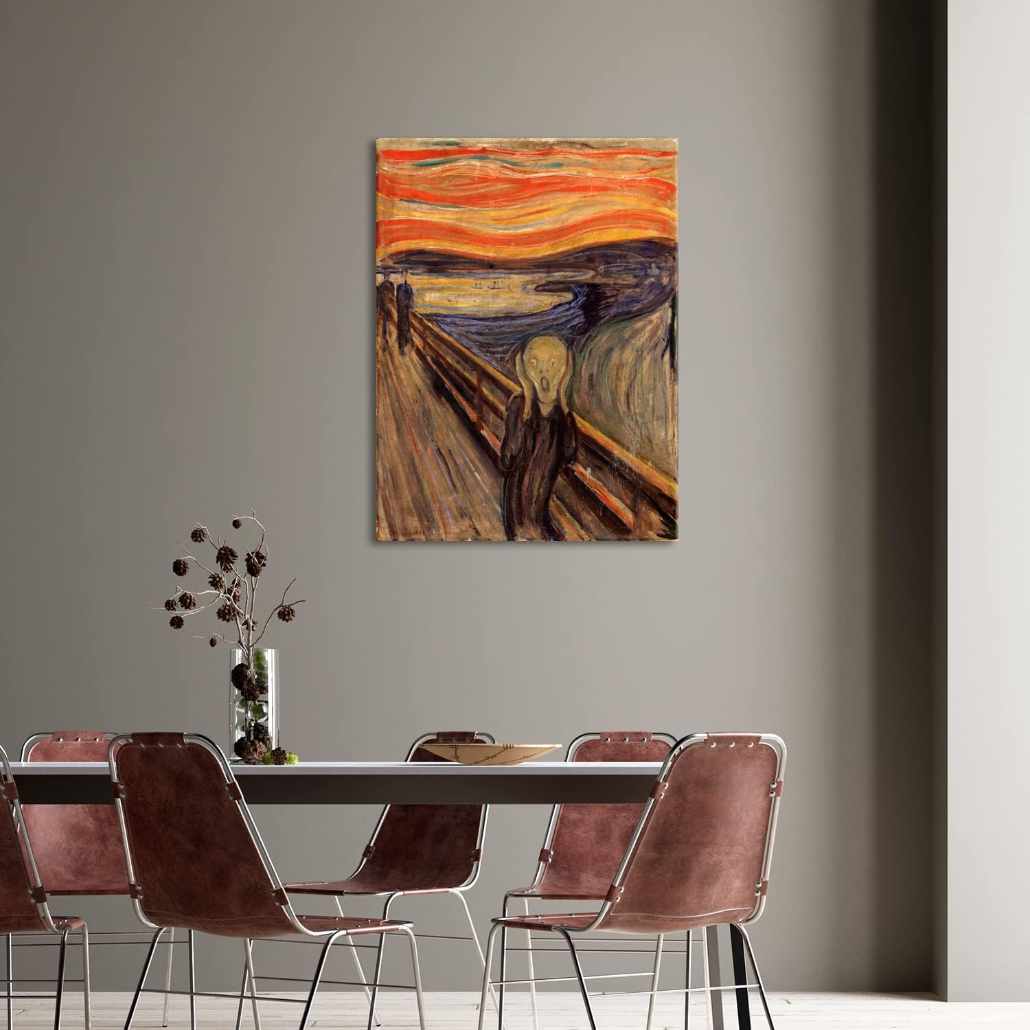 GLOKAKA The Scream de Edward Munch – Lienzo decorativo para pared, diseño de pinturas famosas del mundo, para el hogar, sala de estar, oficina,