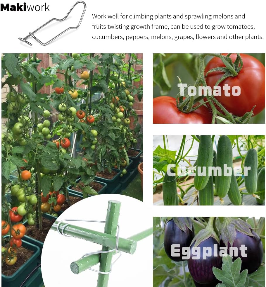 Pinzas de acero galvanizado de 45 pulgadas de 0.787 in, estacas de acero galvanizado, estacas de soporte para jardín, juntas, trepadores,