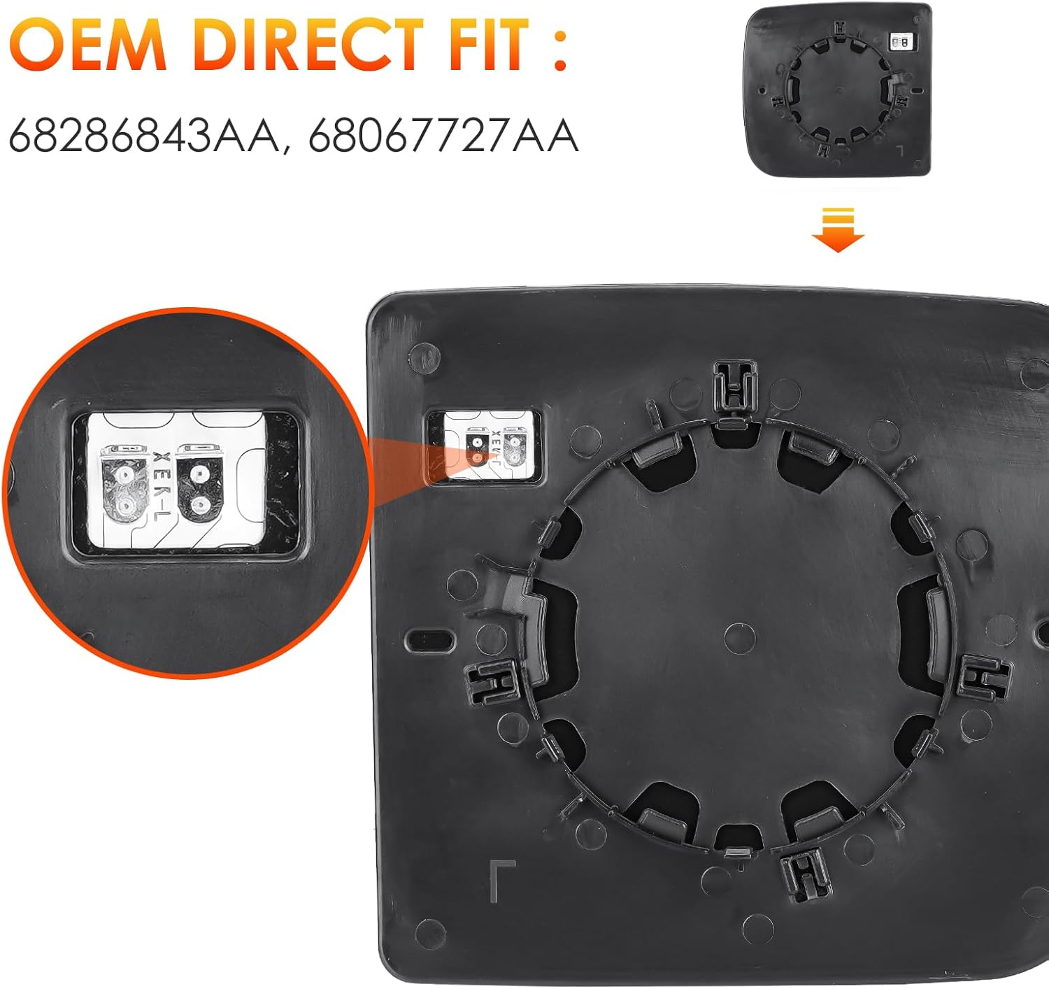 Espejo lateral del conductor de repuesto para Dodge Ram 1500 2009, Ram 1500 2010-2019 2500 3500 4500 5500, Pickup Classic 2019-2020 Espejo
