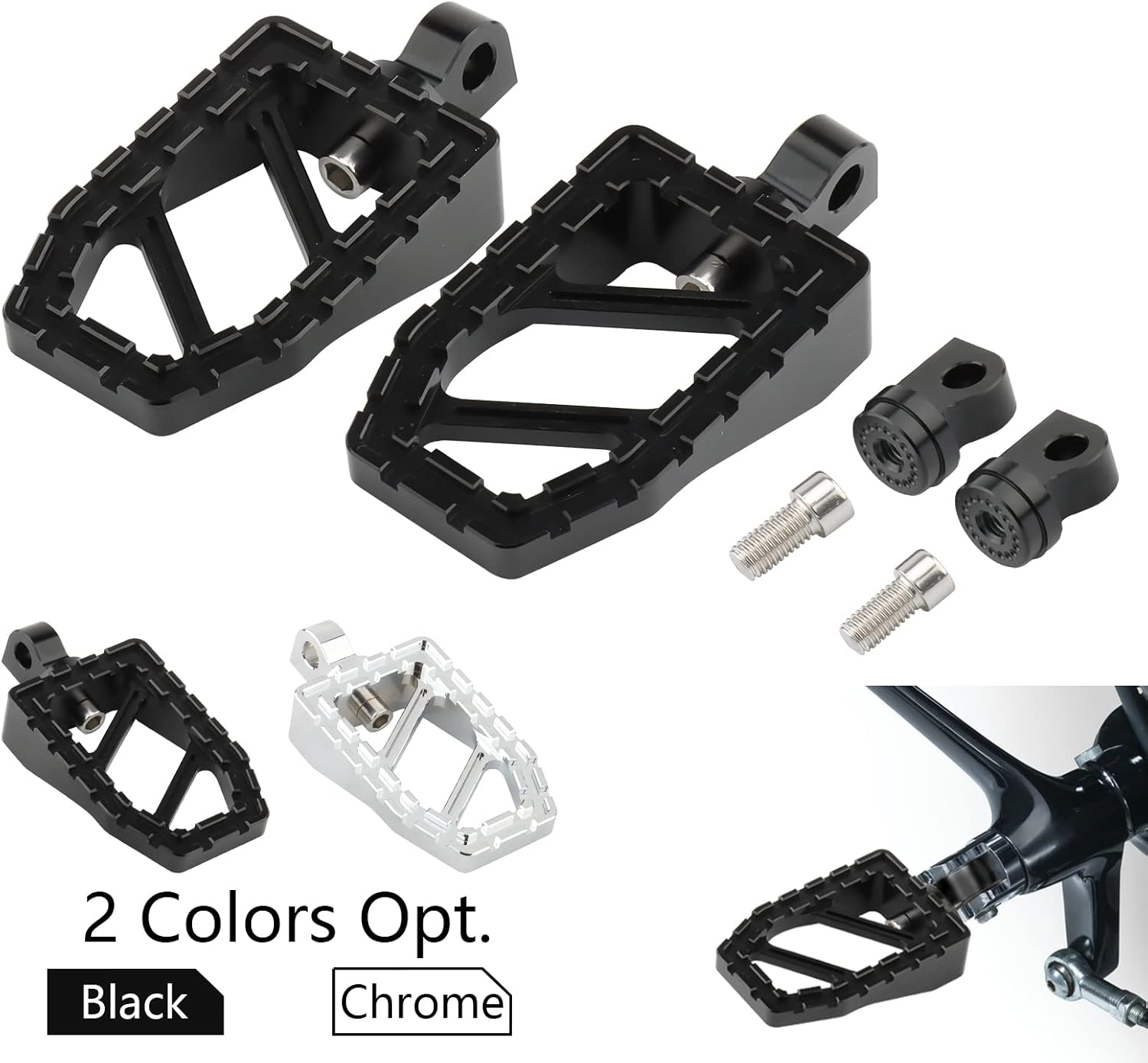 Estriberas de motocicleta MX Wide Pegs Riot reposapiés Chopper Bobber Style para Dyna Fat Bob Touring Road Glide Road King Street Glide Sportster