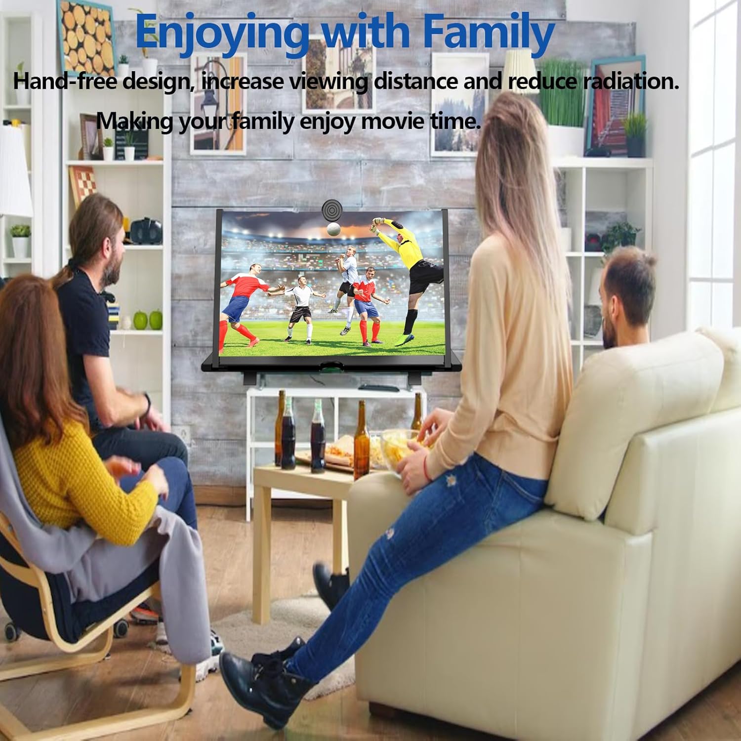 Lupa de pantalla de 18 pulgadas para teléfono inteligente – Proyector de aumento de pantalla de teléfono móvil HD 3D para películas, videos y