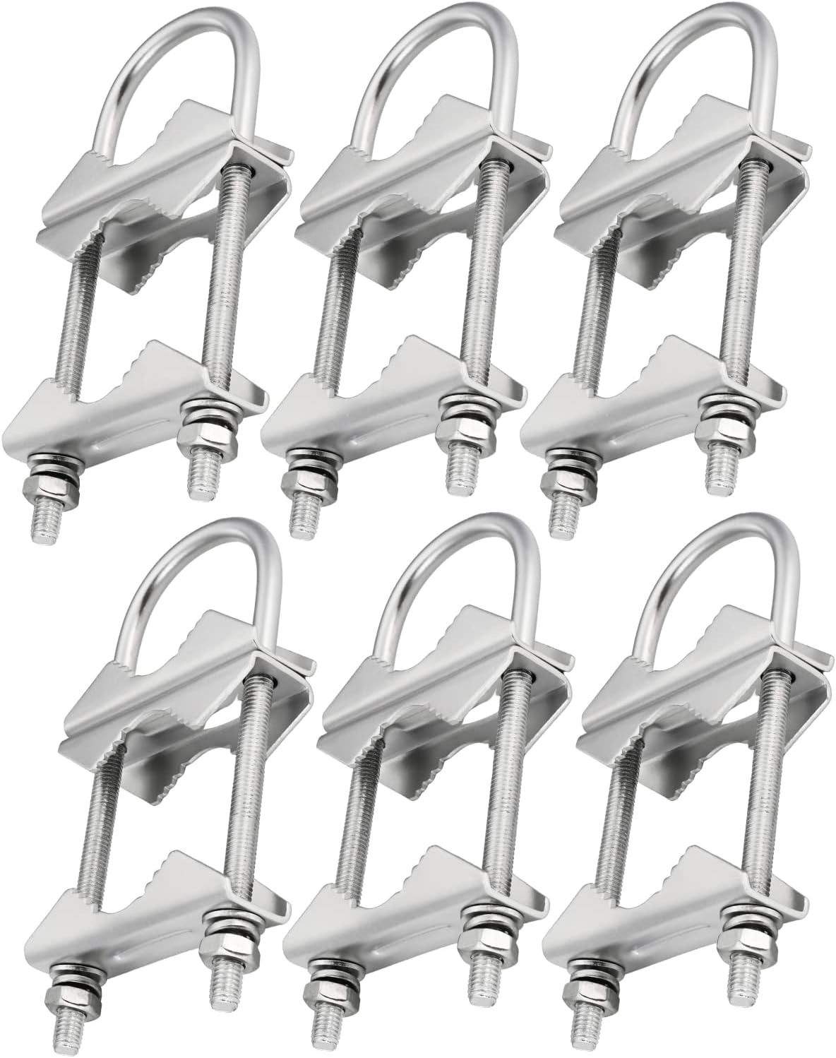 FINESUN Abrazadera de mástil de doble antena en V con pernos en U, 6 piezas de mástil resistente a mástil kit de soporte de montaje adaptador
