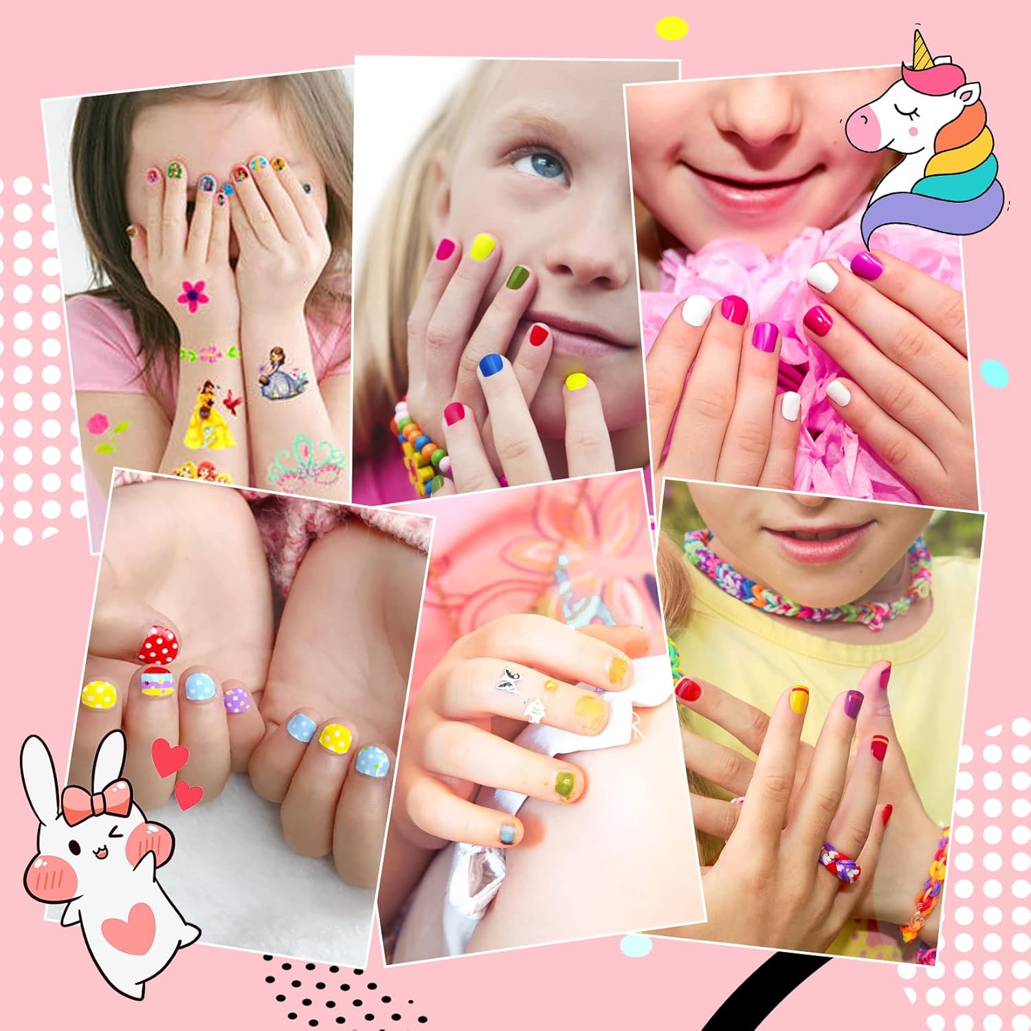 wakaniya Esmalte de uñas para niños, juego de esmalte de uñas para niñas, 12 colores arcoíris, kit de esmalte de uñas para niños pequeños con