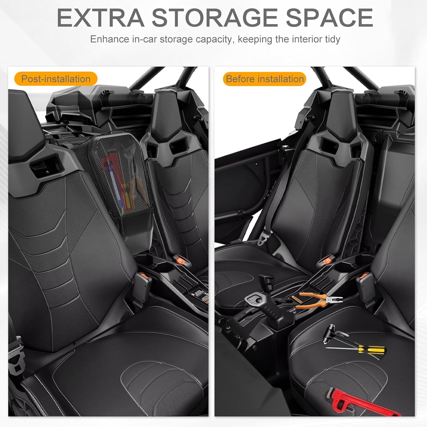 LKV X3 Bolsa de almacenamiento central para consola con carcasa de EVA compatible con Can Am Maverick X3 MAX XRS XDS Turbo R RR 2017-2023