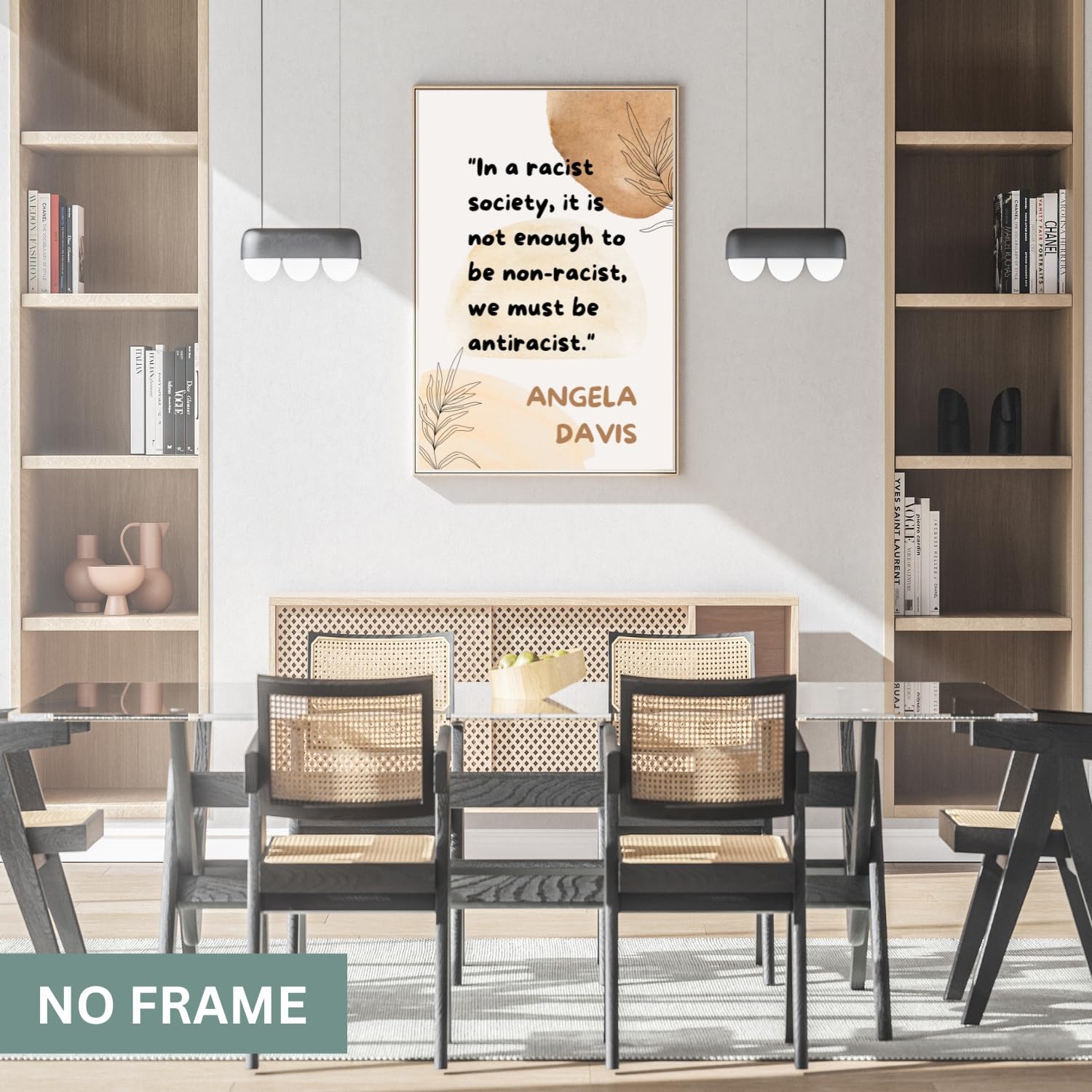 Inspirational Feminist Poster – Angela Davis Quote – Empowered Women Print, Inspirational Wall Art Posters for Teen Girls Room Decor, Womens History
