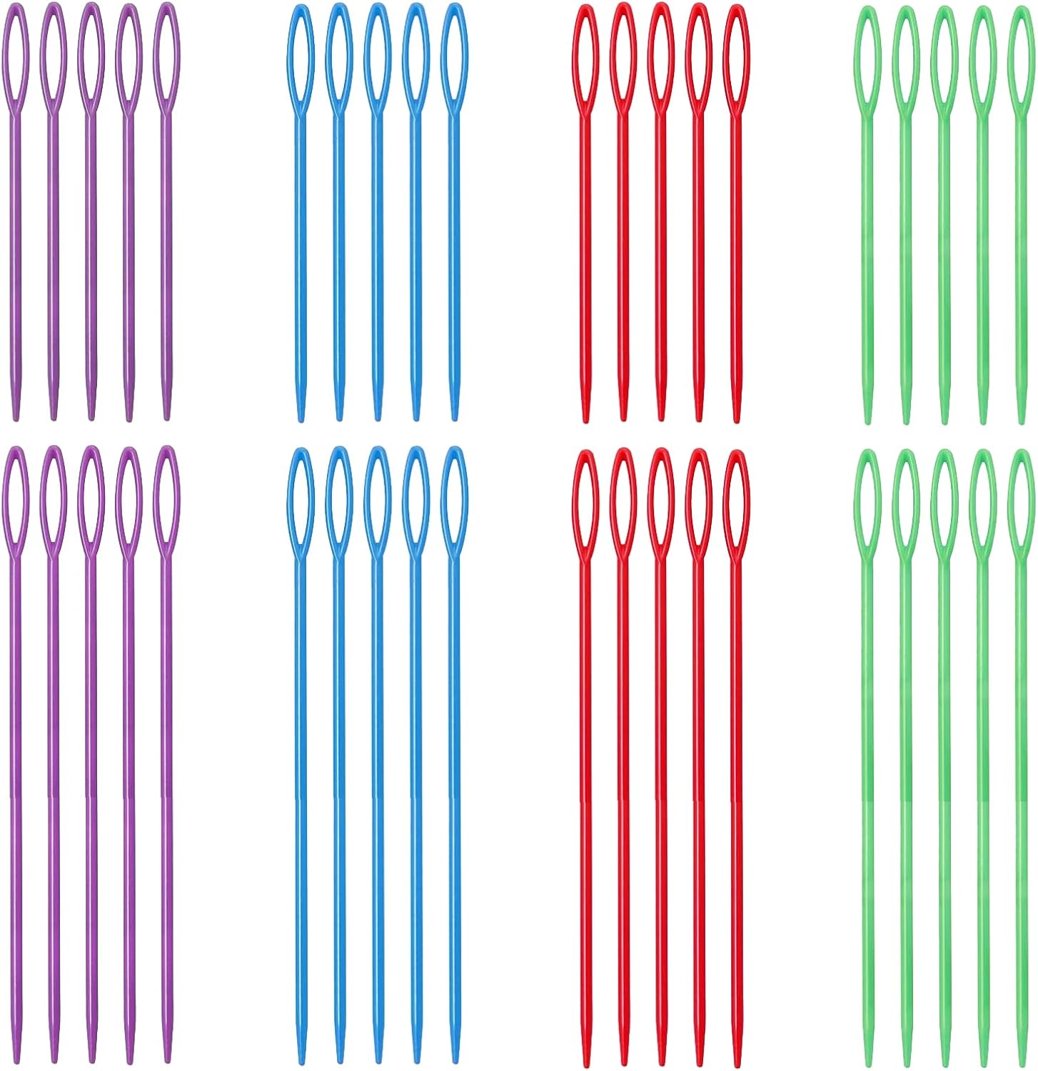 Agujas de hilo grandes para coser a mano, agujas de coser de plástico para niños, agujas de tejido de plástico para hilo y manualidades, 40 agujas