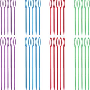 Agujas de hilo grandes para coser a mano, agujas de coser de plástico para niños, agujas de tejido de plástico para hilo y manualidades, 40 agujas Agujas de hilo grandes para coser a mano, agujas de coser de plástico para niños, agujas de tejido de plástico para hilo y manualidades, 40 agujas