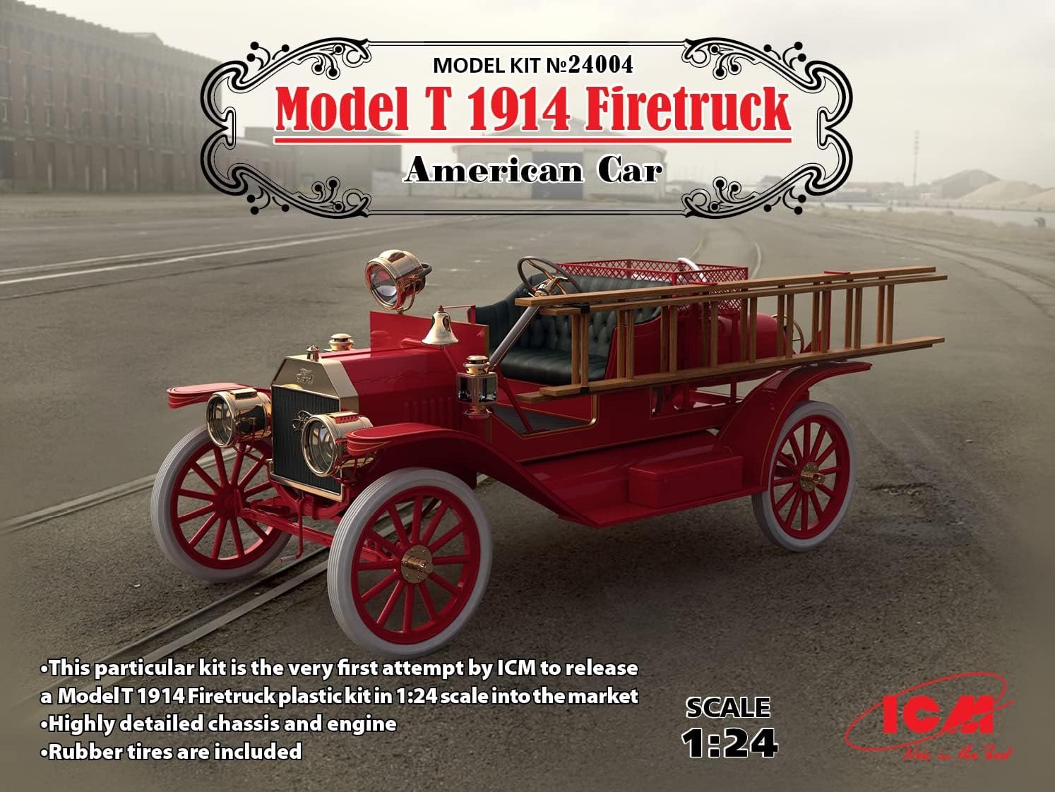 ICM ICM24004 Ford 124-Modelo T 1914 Camión de bomberos, coche americano