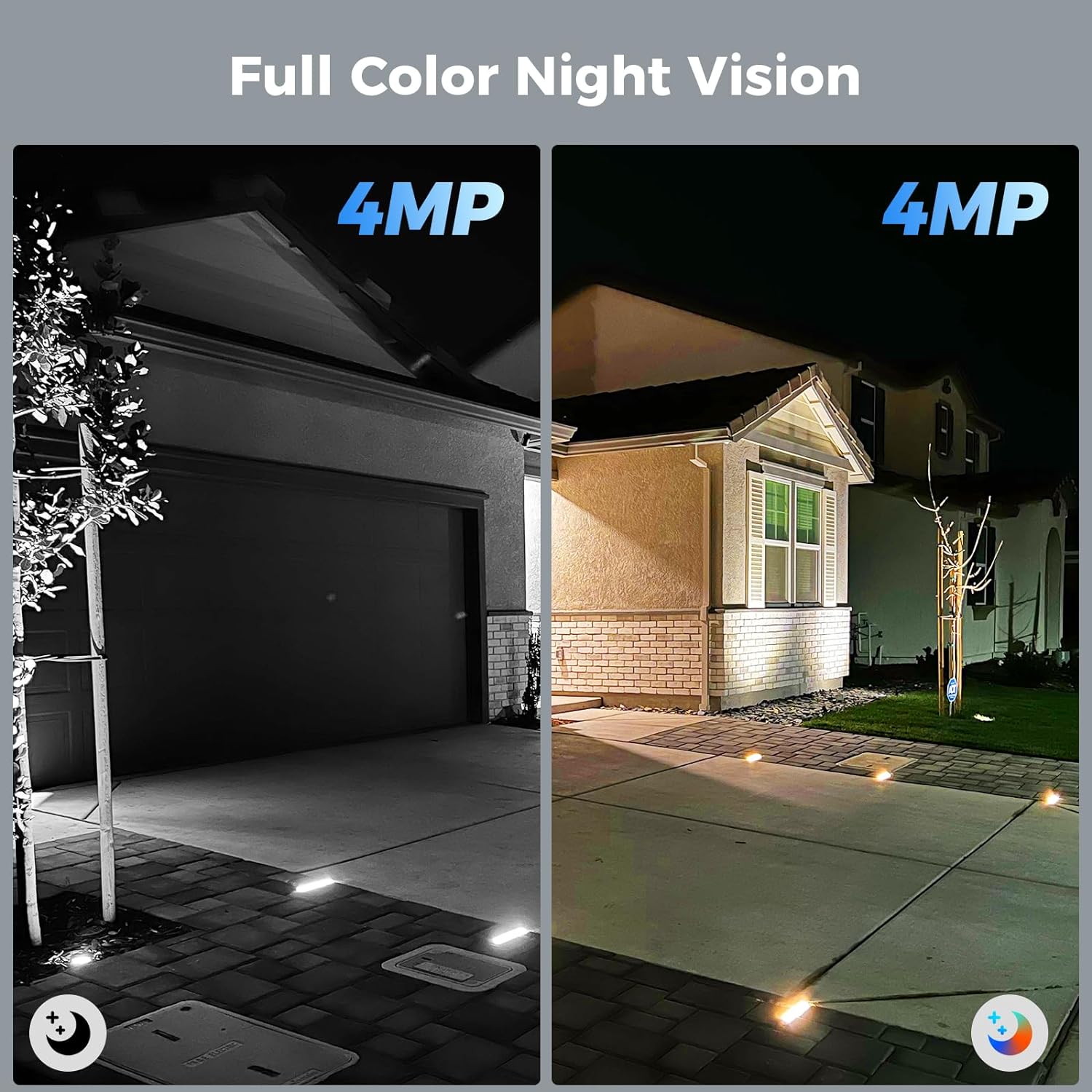 Hiseeu Cámaras de seguridad solares inalámbricas para exteriores, paquete de 2, cámaras wifi 3K 4MP para vigilancia del hogar, detección de
