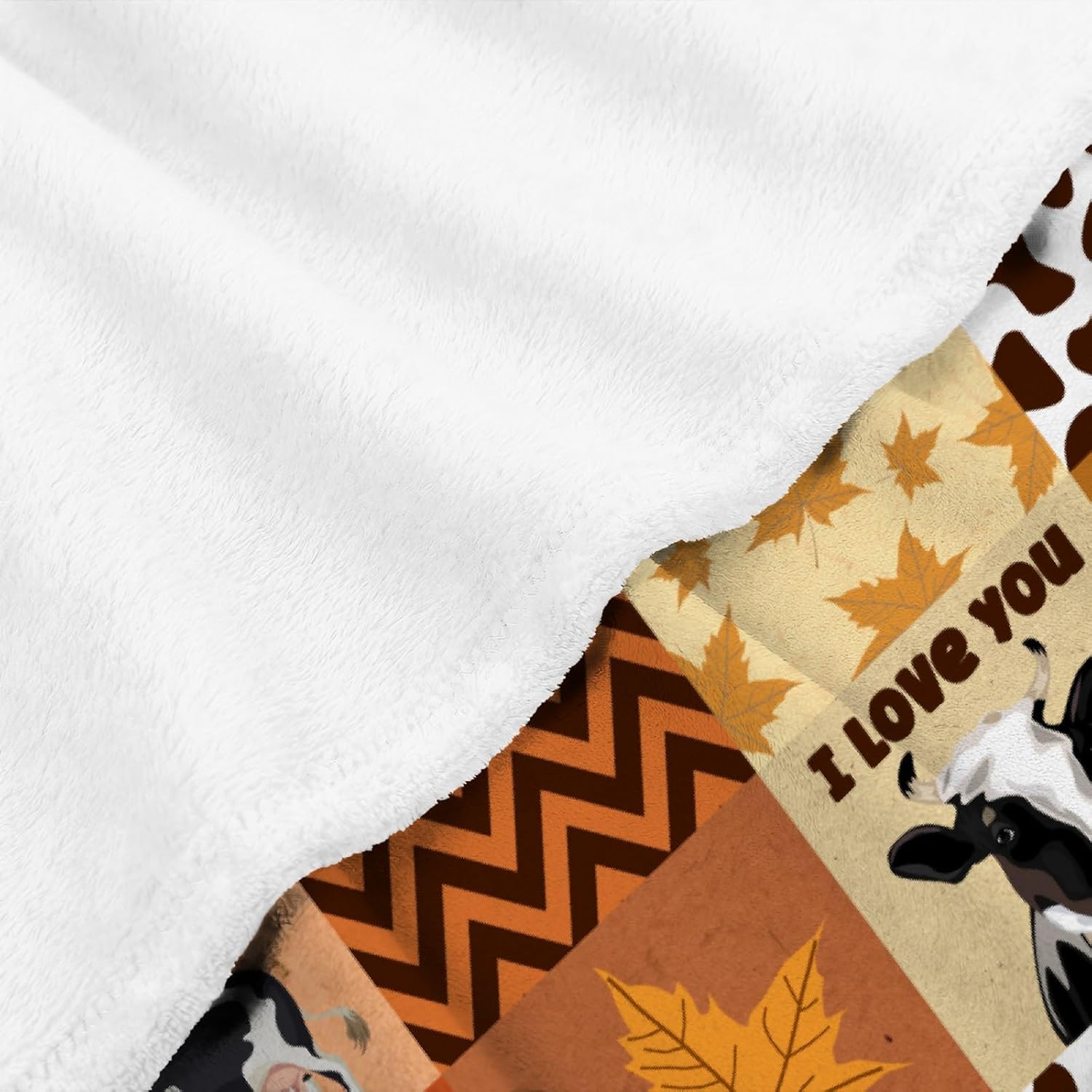 Manta con estampado de vaca, linda manta de vaca ultra suave, con hojas de arce, manta de otoño para niños pequeños, mujeres y hombres, regalos de